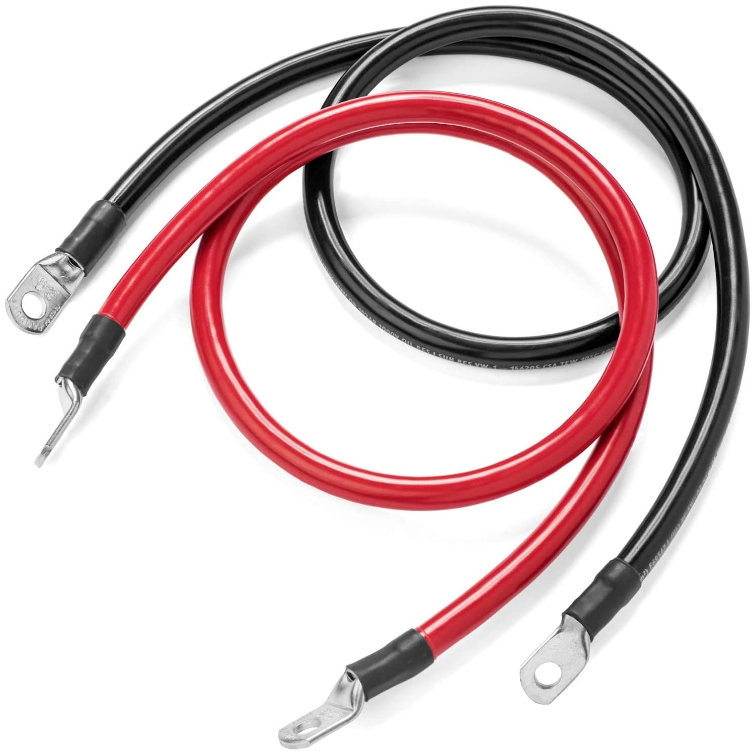 Spartan Power Battery Cable 2 Foot 4 Gauge AWG Wire Set 5/16'' M8