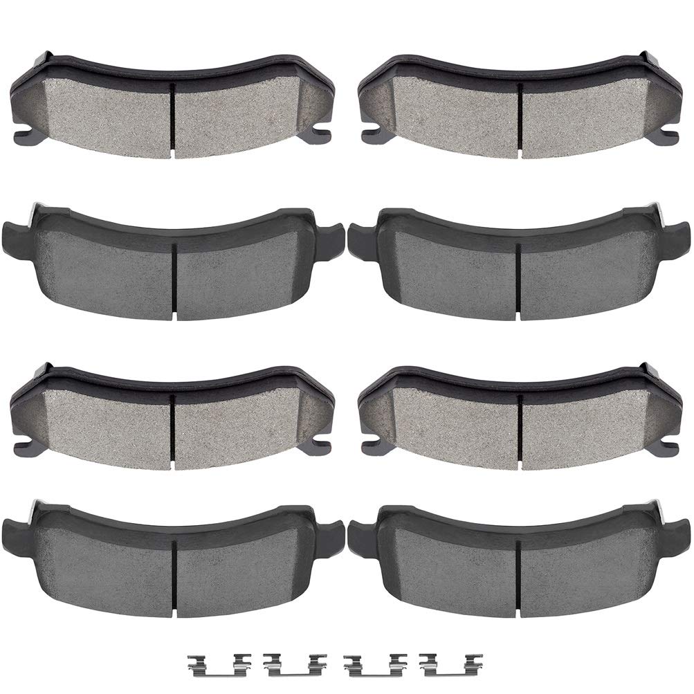Cciyu D785 D974 Front & Rear Ceramic Brake Pads For Cadillac Escalade,02-06 For Chevy Avalanche 1500,02-05 For Chevy Suburban 15