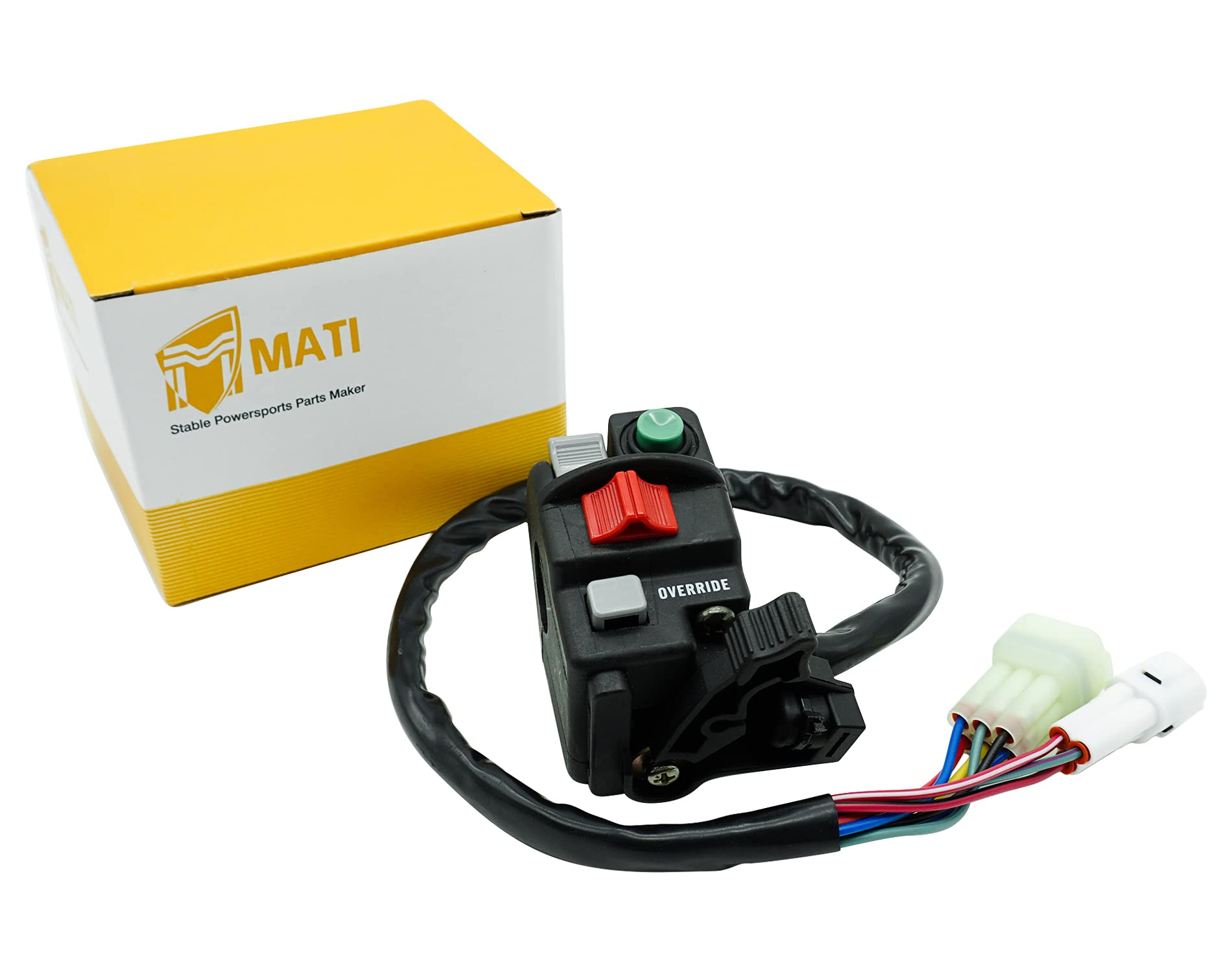 M MATI Left Handlebar Start Stop Headlight Override Switch for Yamaha ATV - Model 5KM-83972-00-00 - Black