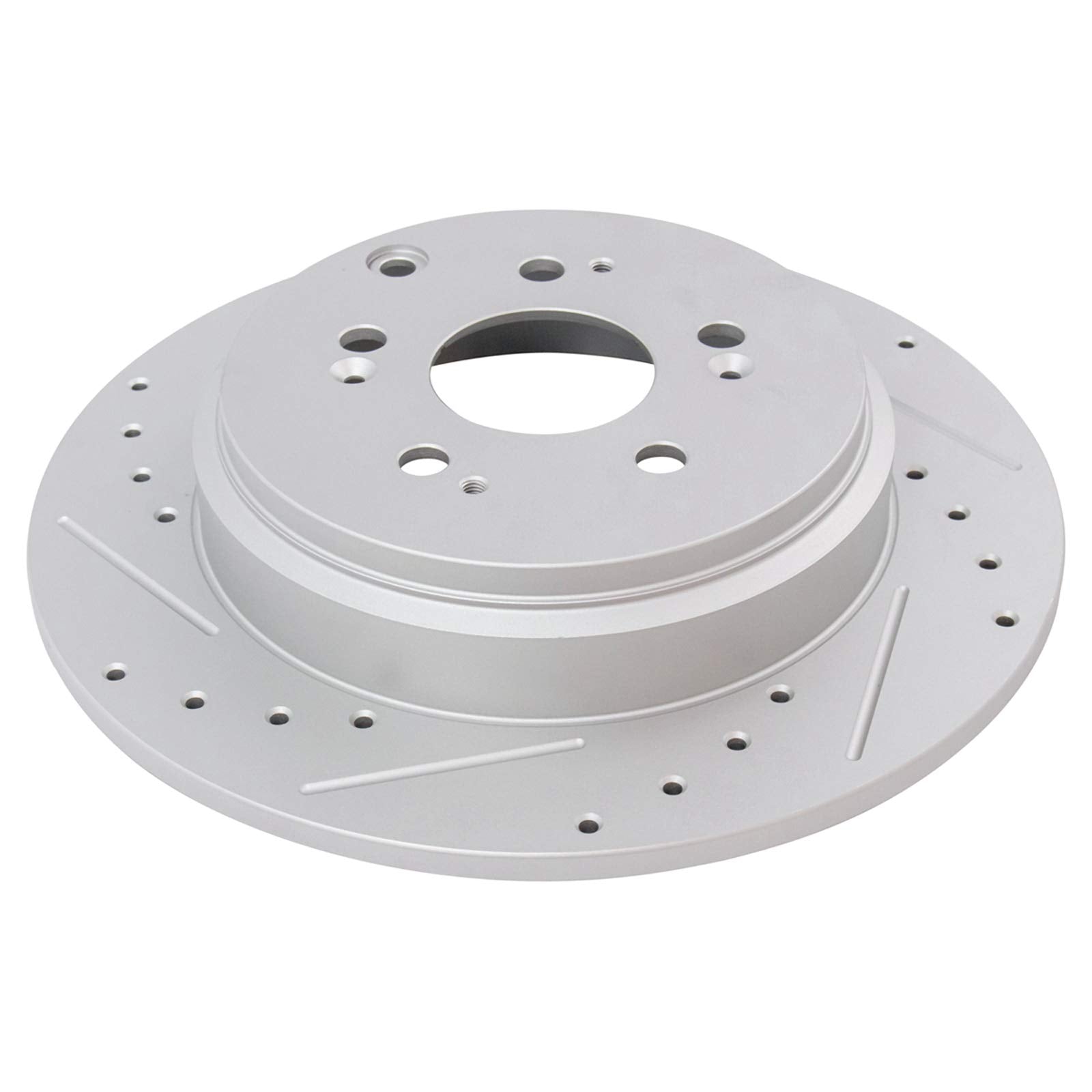 Trq Rear Performance Brake Rotors Set Solid Premium G-Coated Cross Drilled & Slotted Compatible With 2007-2013 Acura Mdx 2010-20