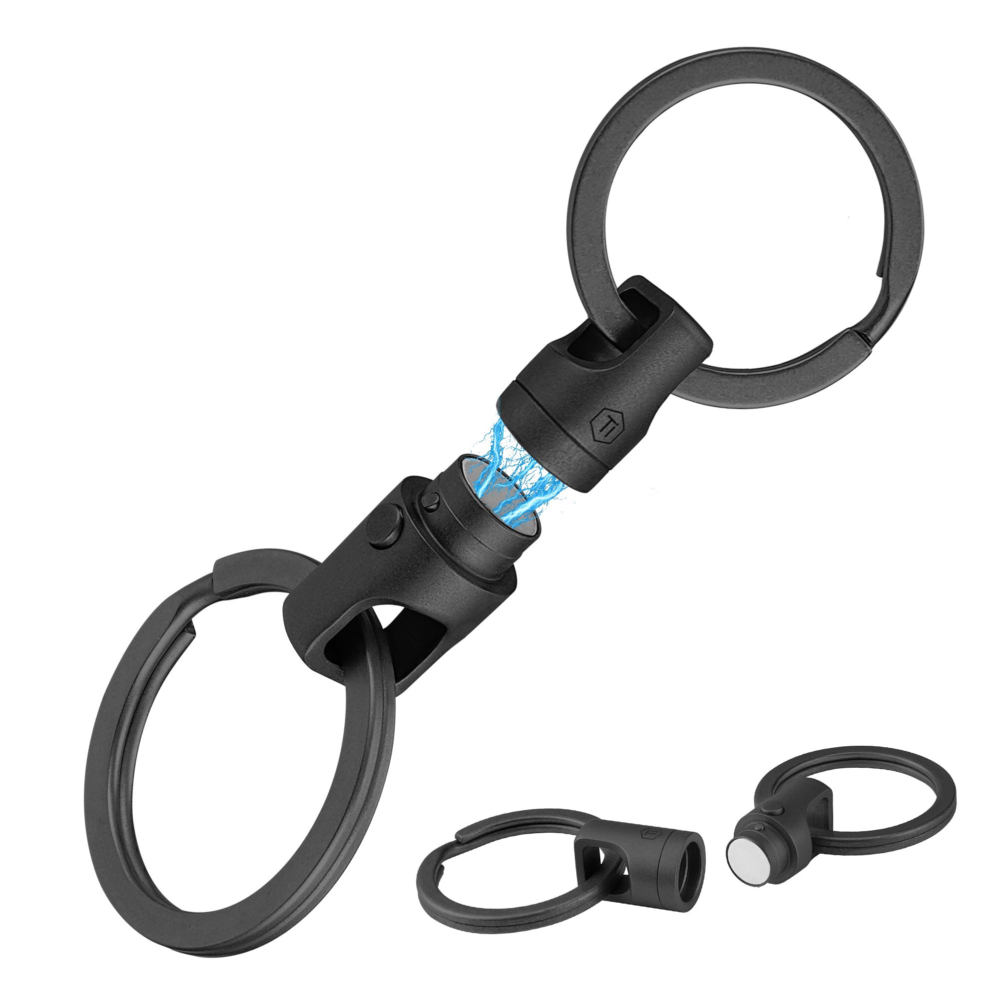 KeyUnity KA45 Titanium Quick Release Keychain, One-Hand Detachable Magnetic Connector for Car Keys, USB Drives, and EDC Gear