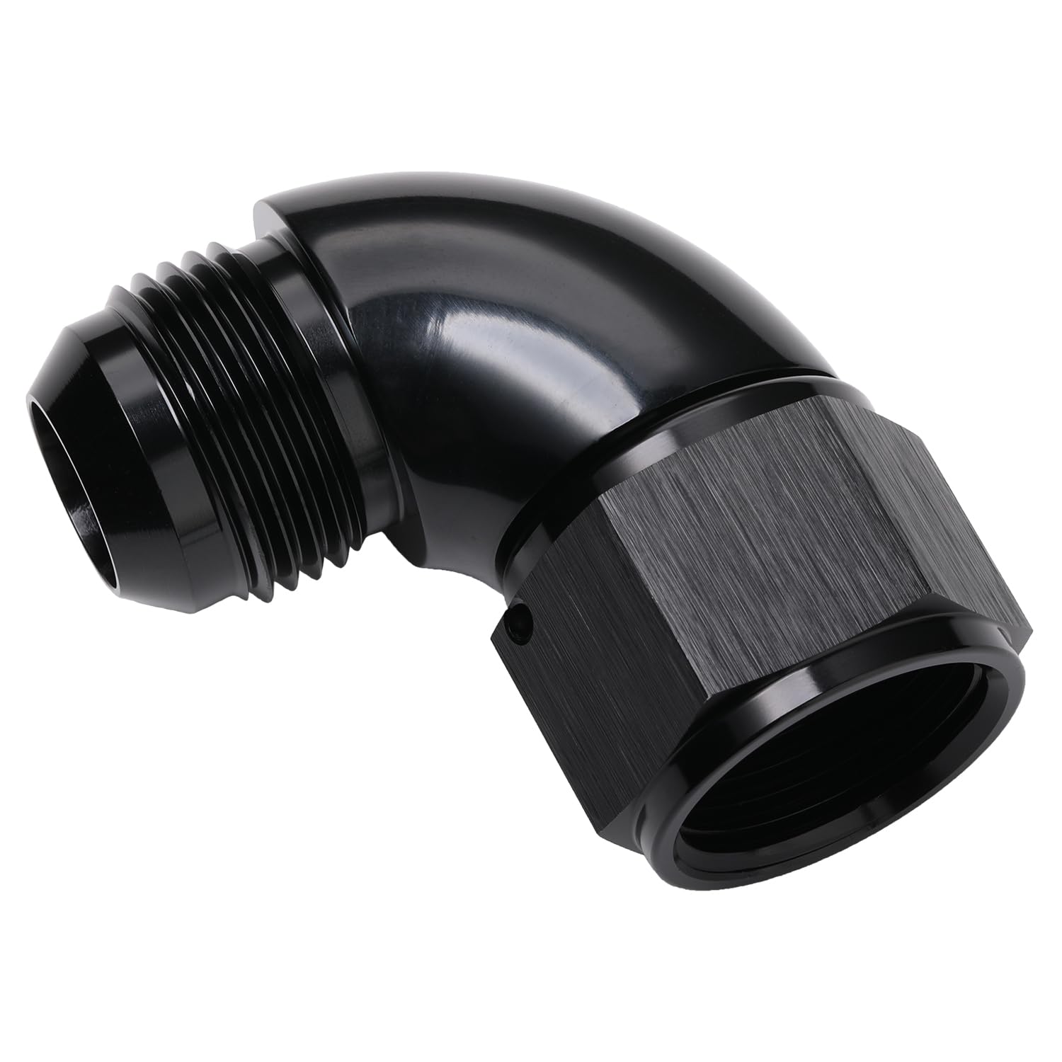 Podavelle 90 Degree 12An Male To 12An Female Swivel Full Flow Fitting Adapter Coupler Aluminum Black