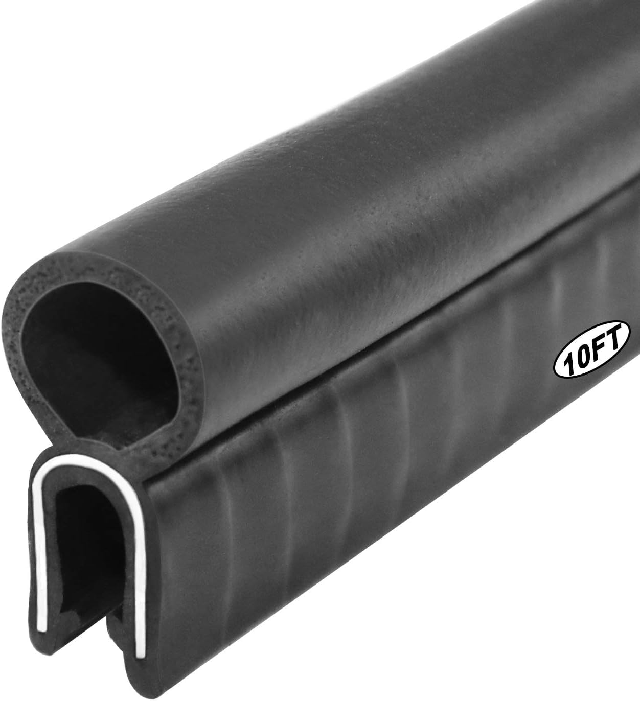 Storystore Automotive Door Weather Stripping 13Ft Car Door Rubber Edge Trim Seal Strip Gasket with Top Car Door Seal Strip for B