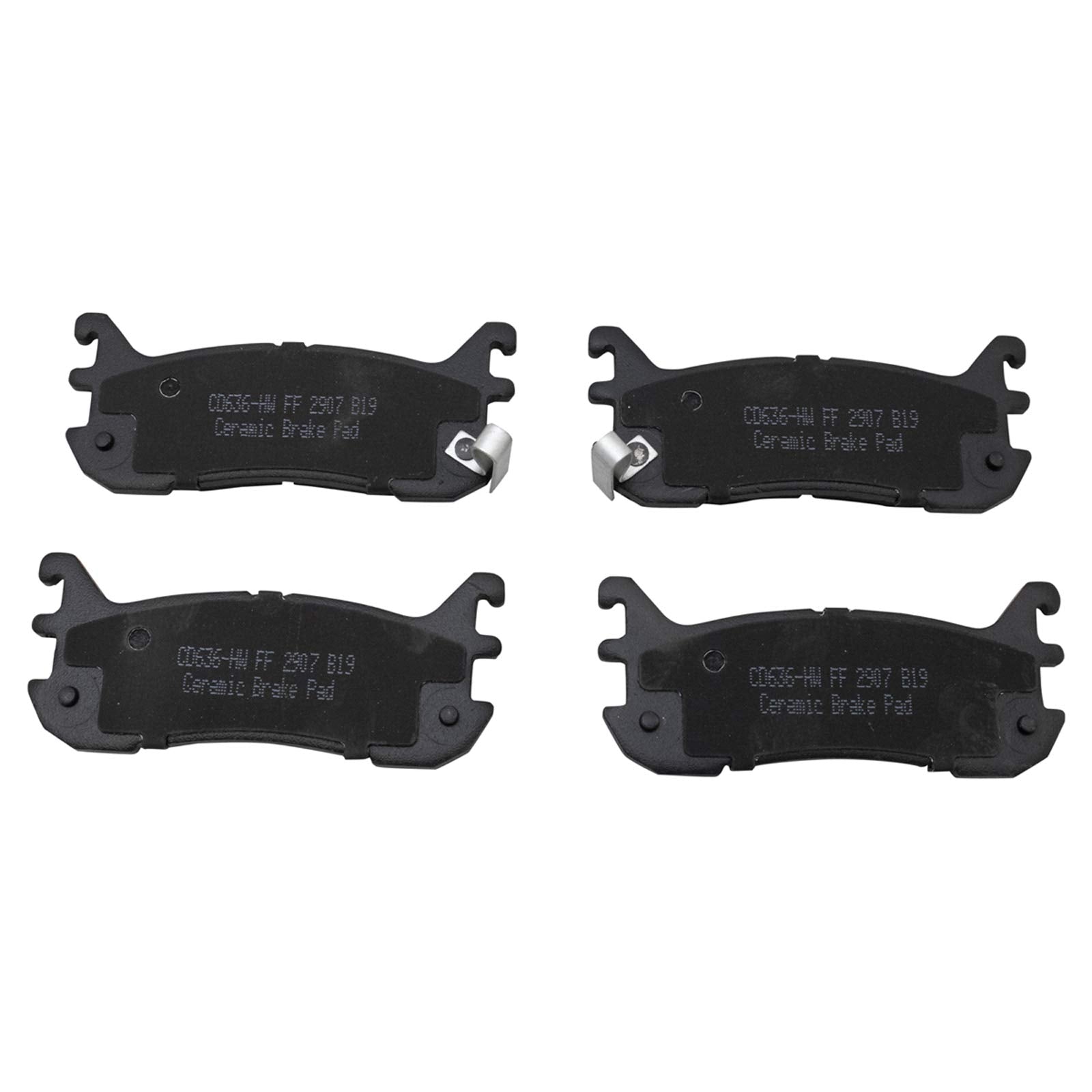 TRQ Rear Brake Pads Ceramic Compatible with 1997-2003 Ford Escort 1994-2005 Mazda Miata 1995-1998 Protege 1997-1998 Mercury Trac