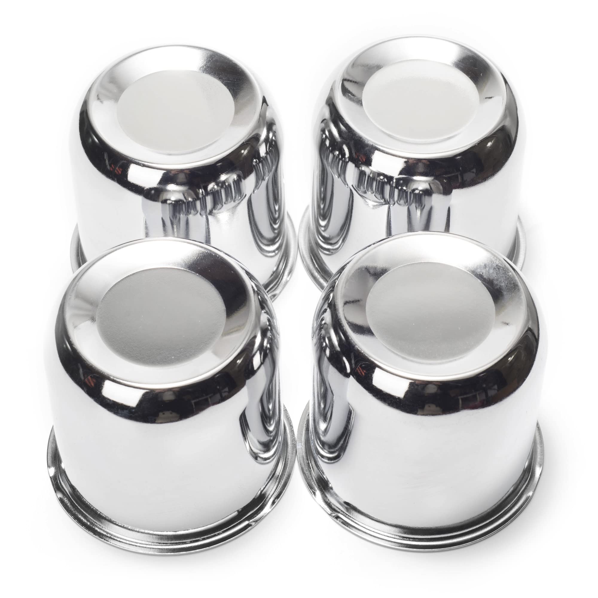 RTRHINOTUNING 4pcs 3.19inch Push Through Wheel Center Caps Chrome Silver Truck Trailer Wheels Center Cap for 3.19'' Rims Hole 3.