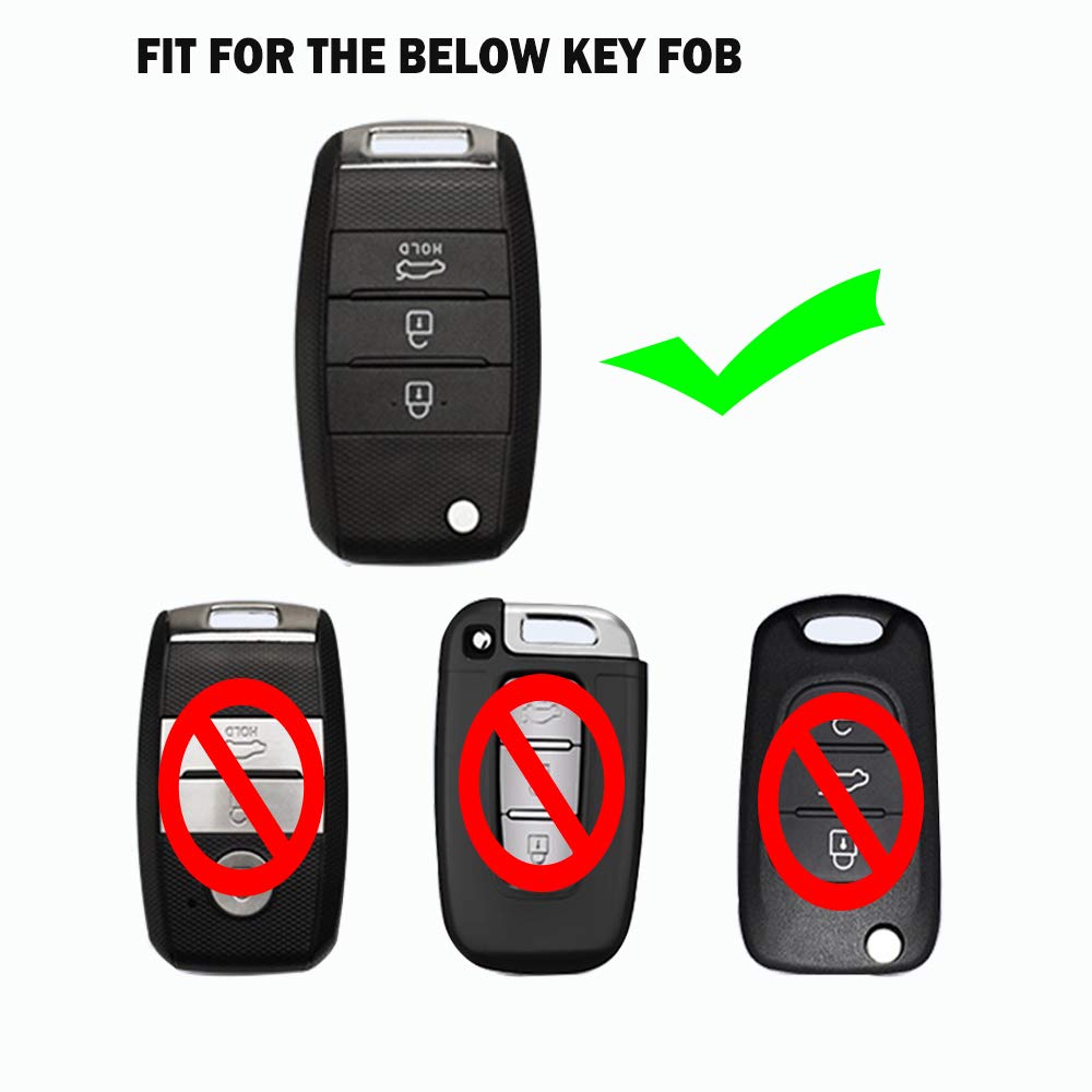 Car Key Fob Cover,Fit For Kia Folding Key Fob Optima Alloy Keychain Silver…