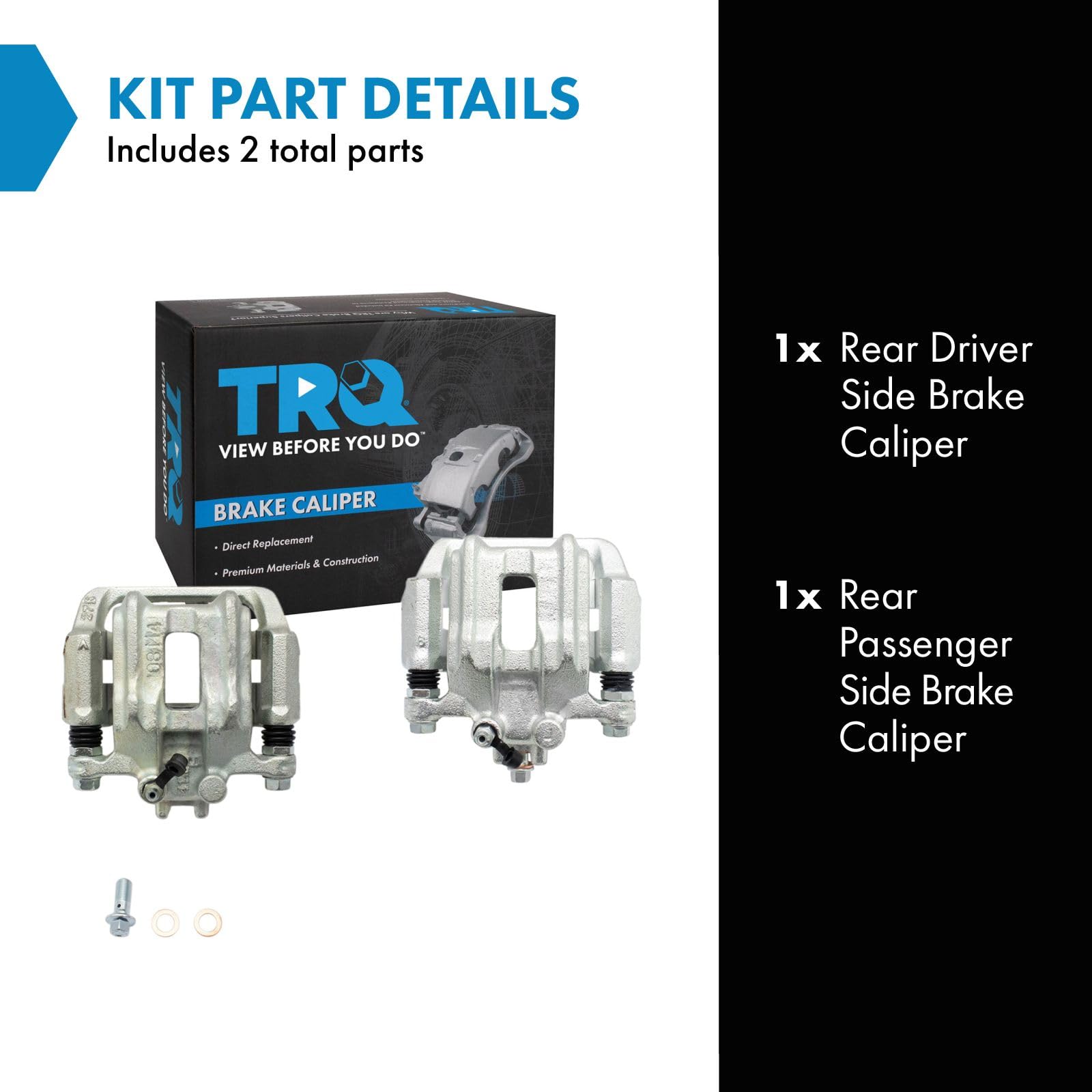 Trq Rear Brake Caliper Set Compatible With 1991-1995 Acura Legend 1996-1998 Rl 1995-1998 Honda Odyssey 1996-1999 Isuzu Oasis