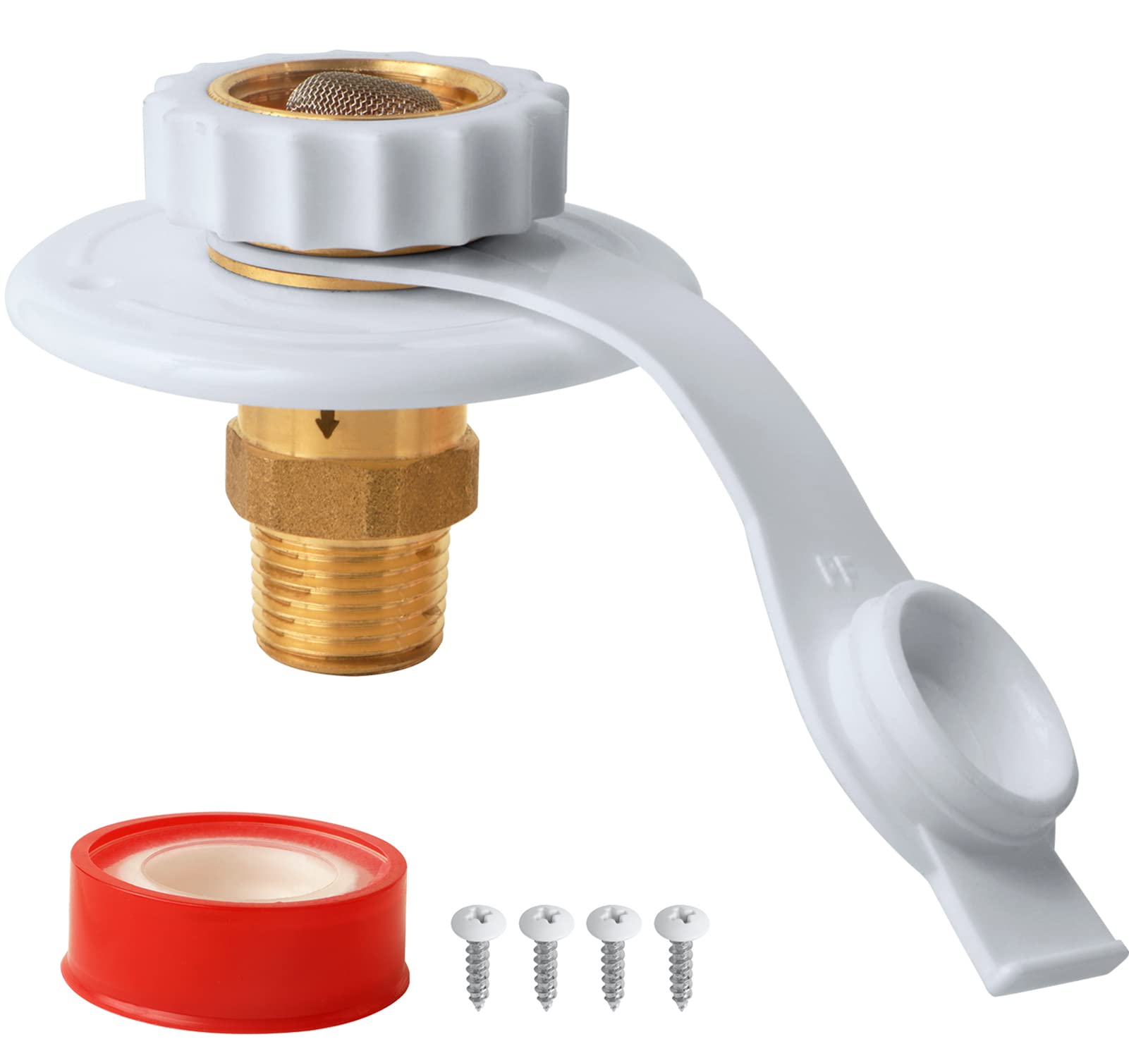 Rv Water Inlet Replacement,Rv City Water Inlet With Check Valve,City Water Fill Inlet Flange Brass Fresh City Water Inlet Connec