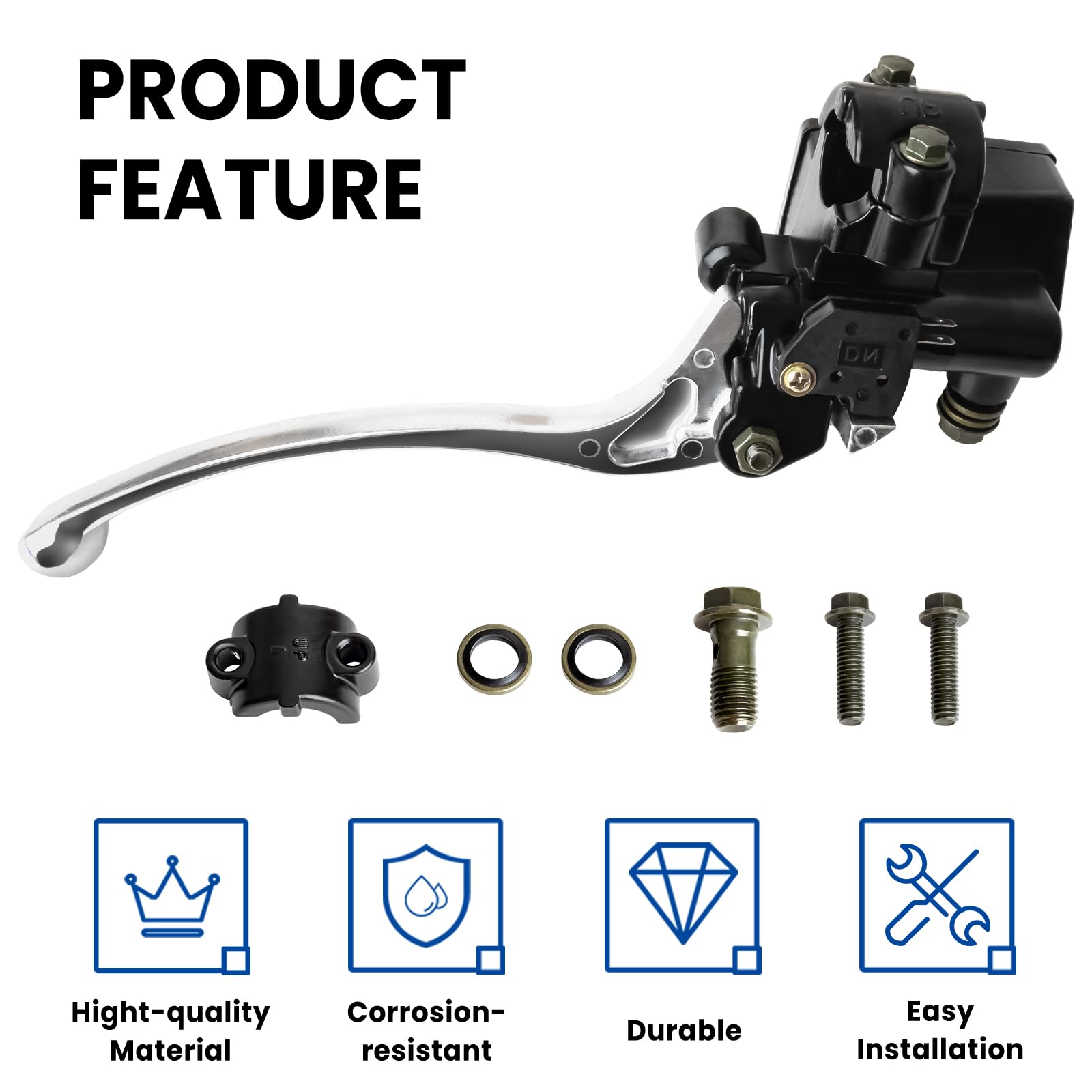Luxlead 7/8'' Brake Master Cylinder Kit Handlebar Front Right Side Brake Lever Compatible With Atv Banshee Yamaha Grizzly Kodiak