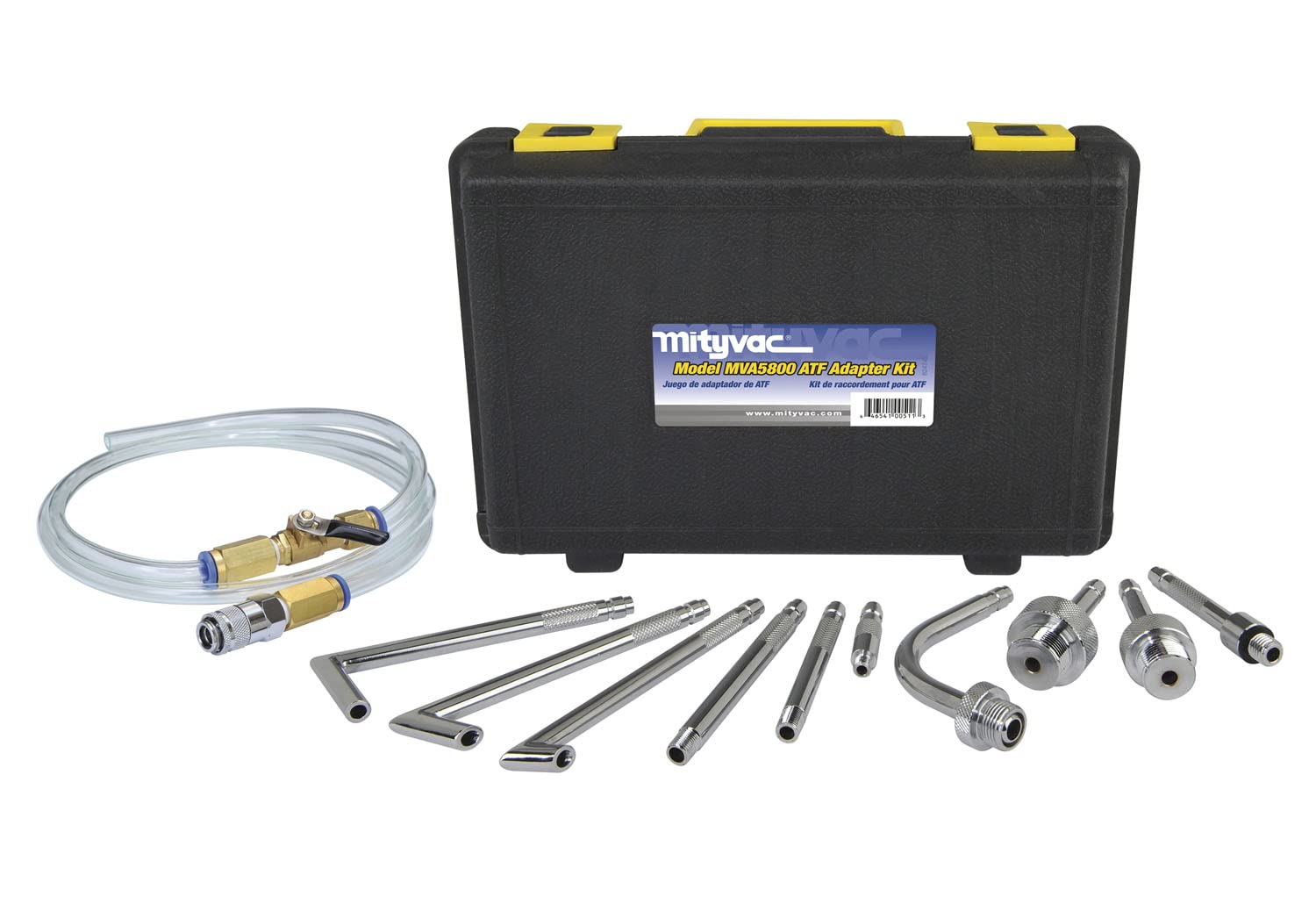 Mityvac MVA7216 ATF Refill Accessory with Adapter Kit Includes Connection Hose and 10 Adapters for Ford, Toyota, VW, Audi, Volvo