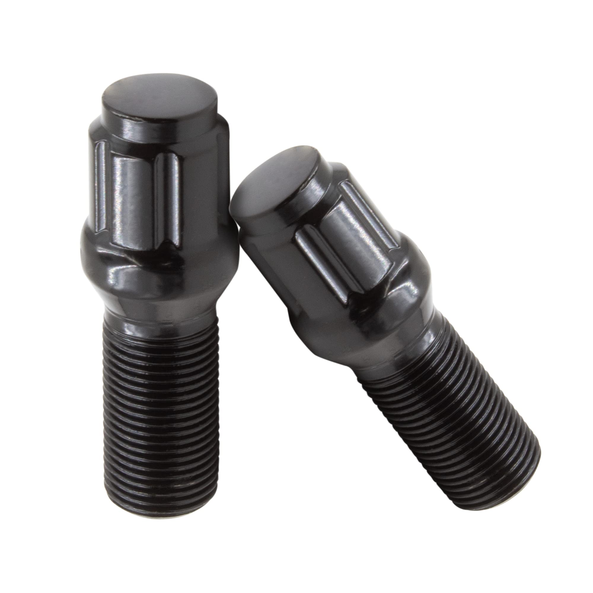 Wheel Accessories Parts Set Of 20 Black 14X1.5 Lug Bolts Locking Spline Conical Seat With 28 Mm Shank Length Small Diameter Lug