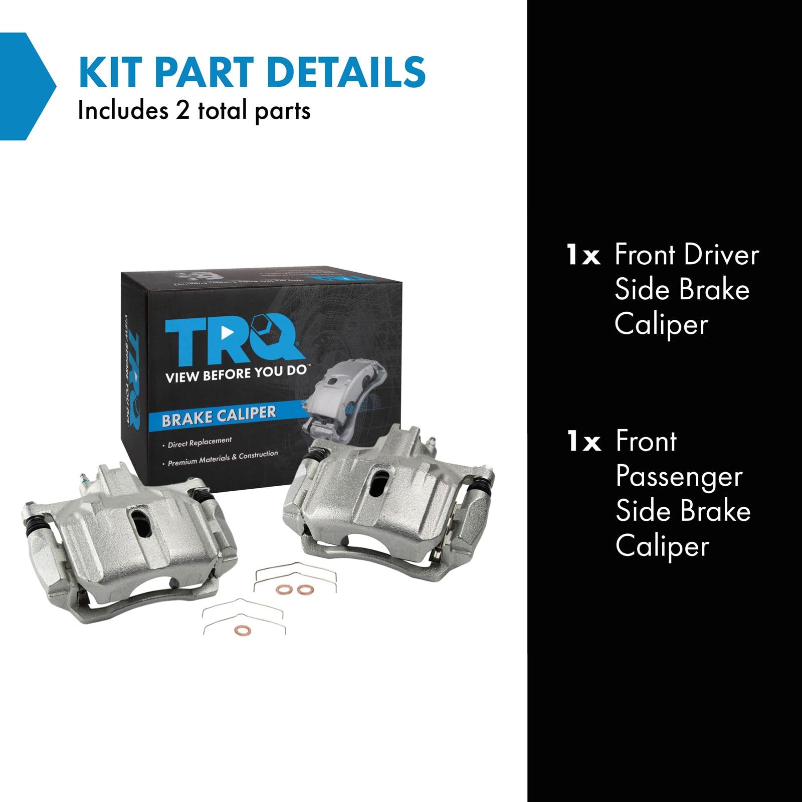 Trq Front Brake Caliper Set Compatible With 2012-2015 Honda Civic