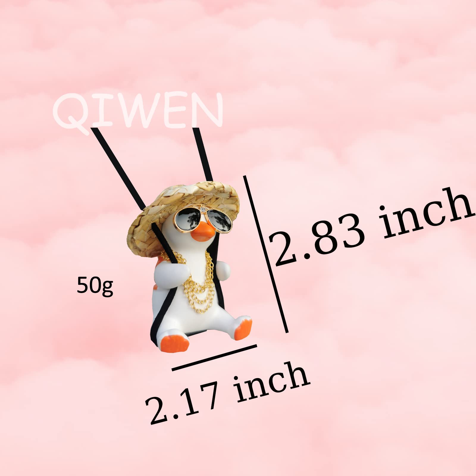 Qiwen Rear View Mirror Hanging Accessories of Swinging Duck Car Hanging Ornament Cute Car Accessories for Teens Men Women Car Mi