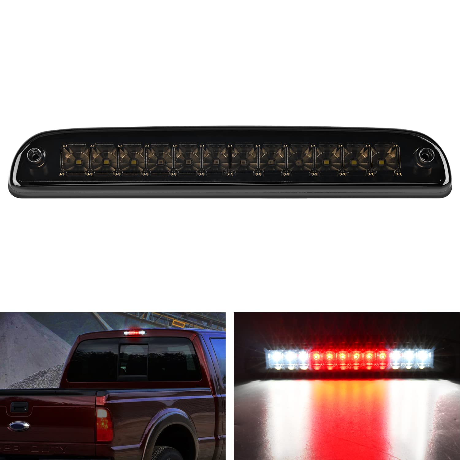 Nilight Third Brake Light Tail High Mount 3Rd Stop Cargo Reverse Led Lights For 1999-2016 Ford Ranger F-250 F-350 F-450 F-550 Su