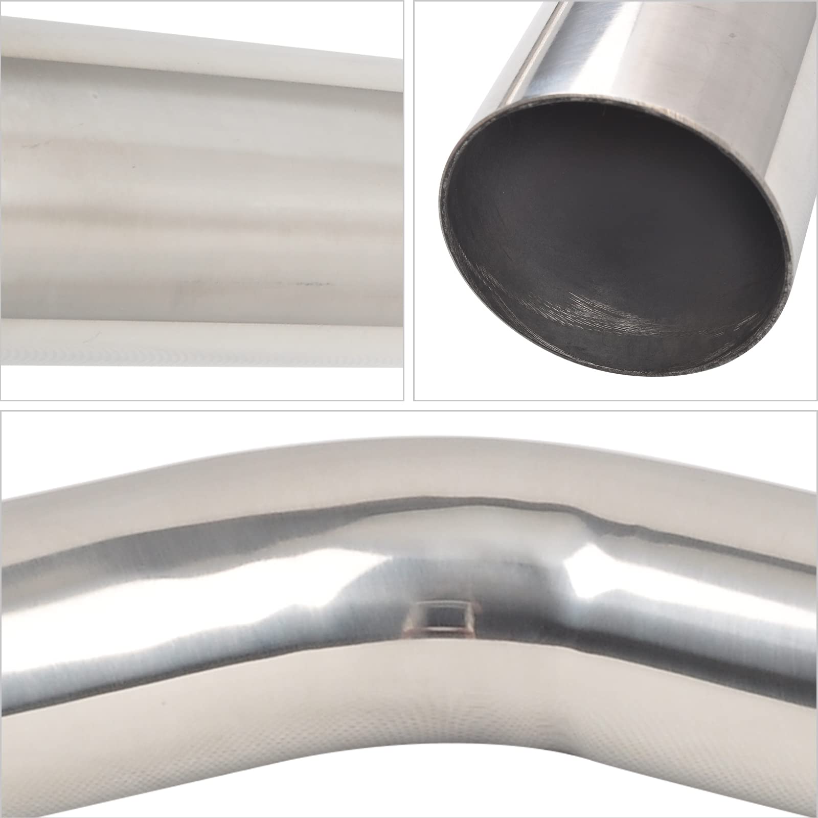 Fgjqefg 2.25 Inch 45 Degree Diy Custom Mandrel Exhaust Pipe Tube Pipe, T304 Stainless Steel, Universal Fit, 15.74 Inch End To End Length, 2.25'' Od Mandrel Bend Pipe