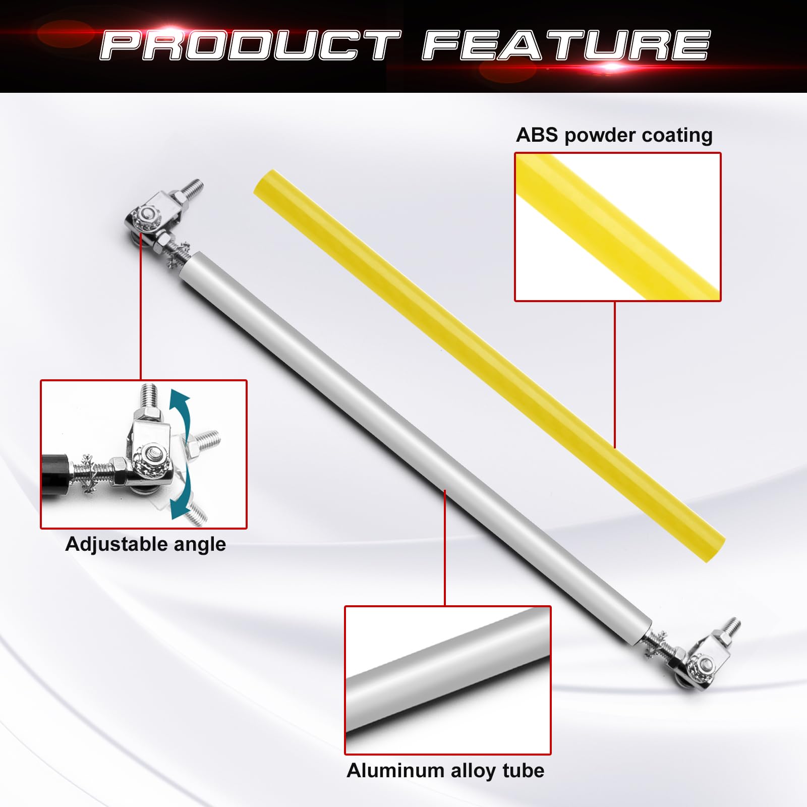 Xotic Tech 2Pc Adjustable 8''-11'' Front Bumper Lip Splitter Diffuser Strut Rod Tie Bars Splitter Support Rods Compatible With M