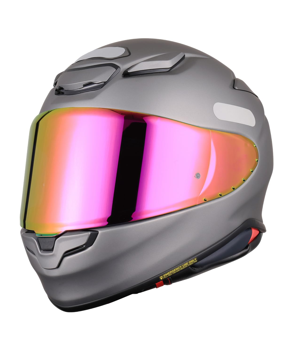 Soman RF-1400 Helmet Visor Shield, CWR-F2 Face Shield, Polycarbonate, Smoke Revo Purple-Red, Model Z8