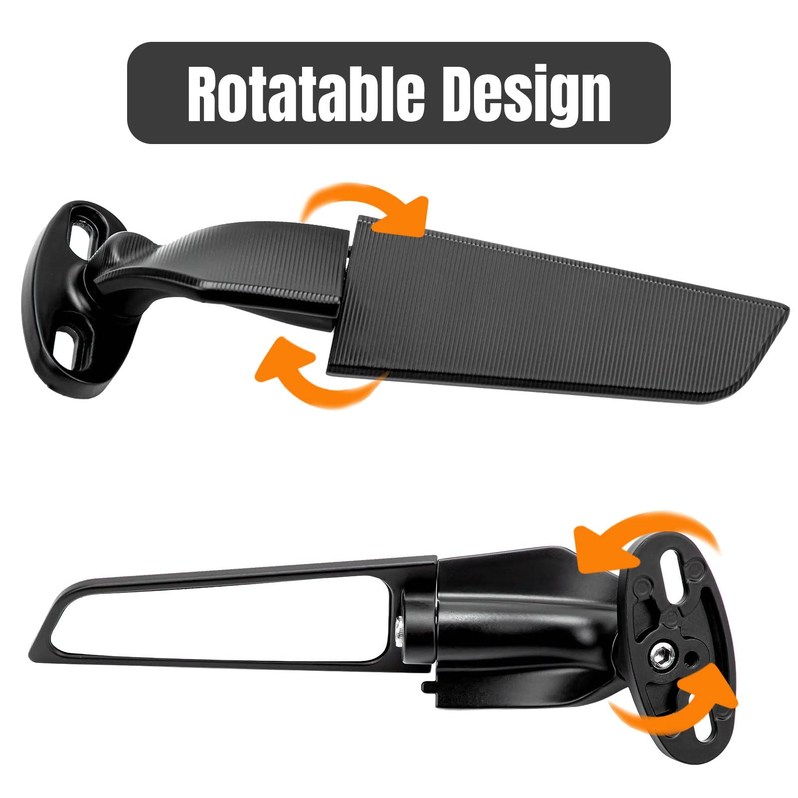 2024 Latest Motorcycle Wing Mirrors Compatible with Ninja 400 Mirrors Honda Kawasaki Suzuki Motorcycle Rearview Mirrors w/Adjust