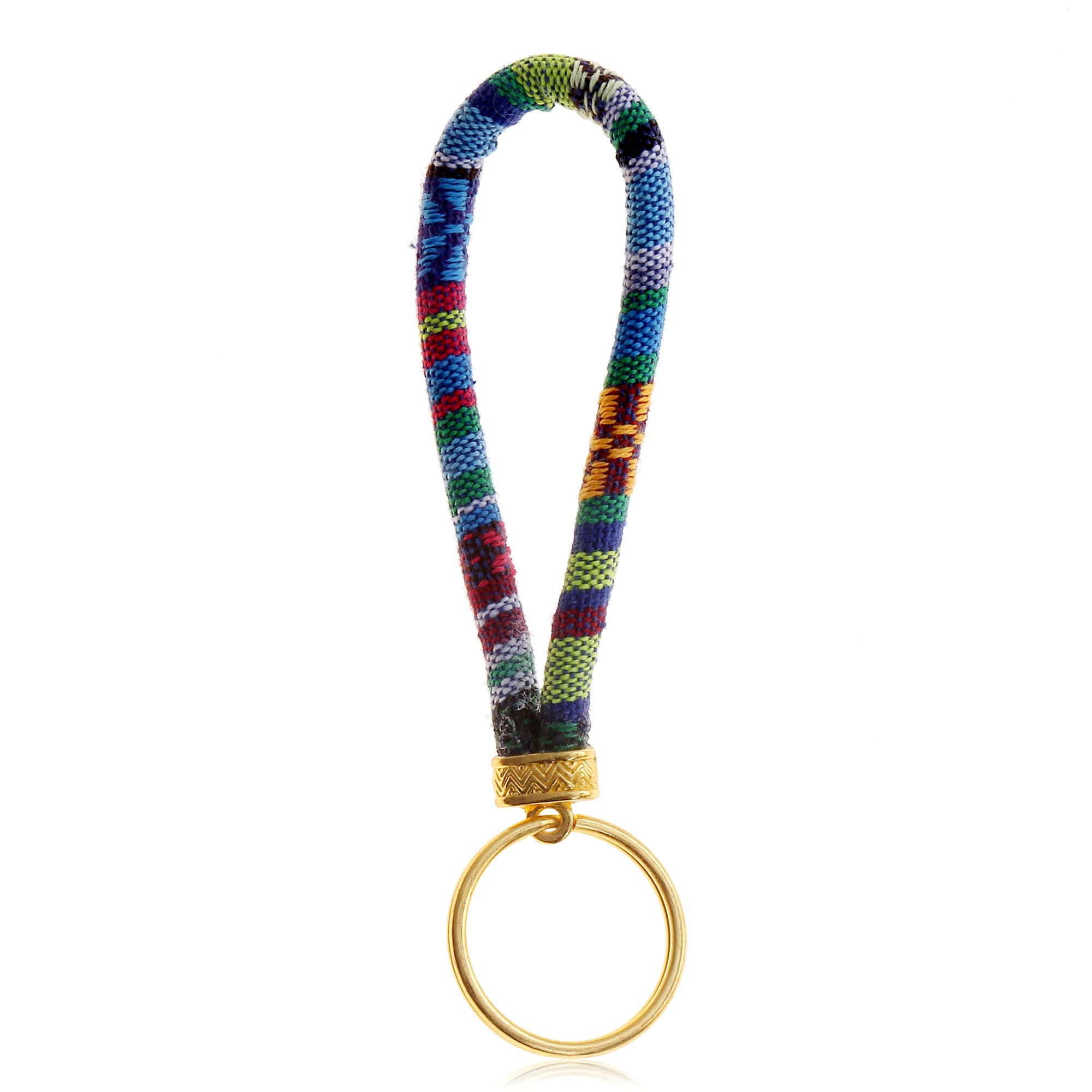 Made By Nami Boho Keychain With Gold Keyring For Women And Men Handmade Boho Wristlet Hippie Keychain For Summer Festival (Turqu