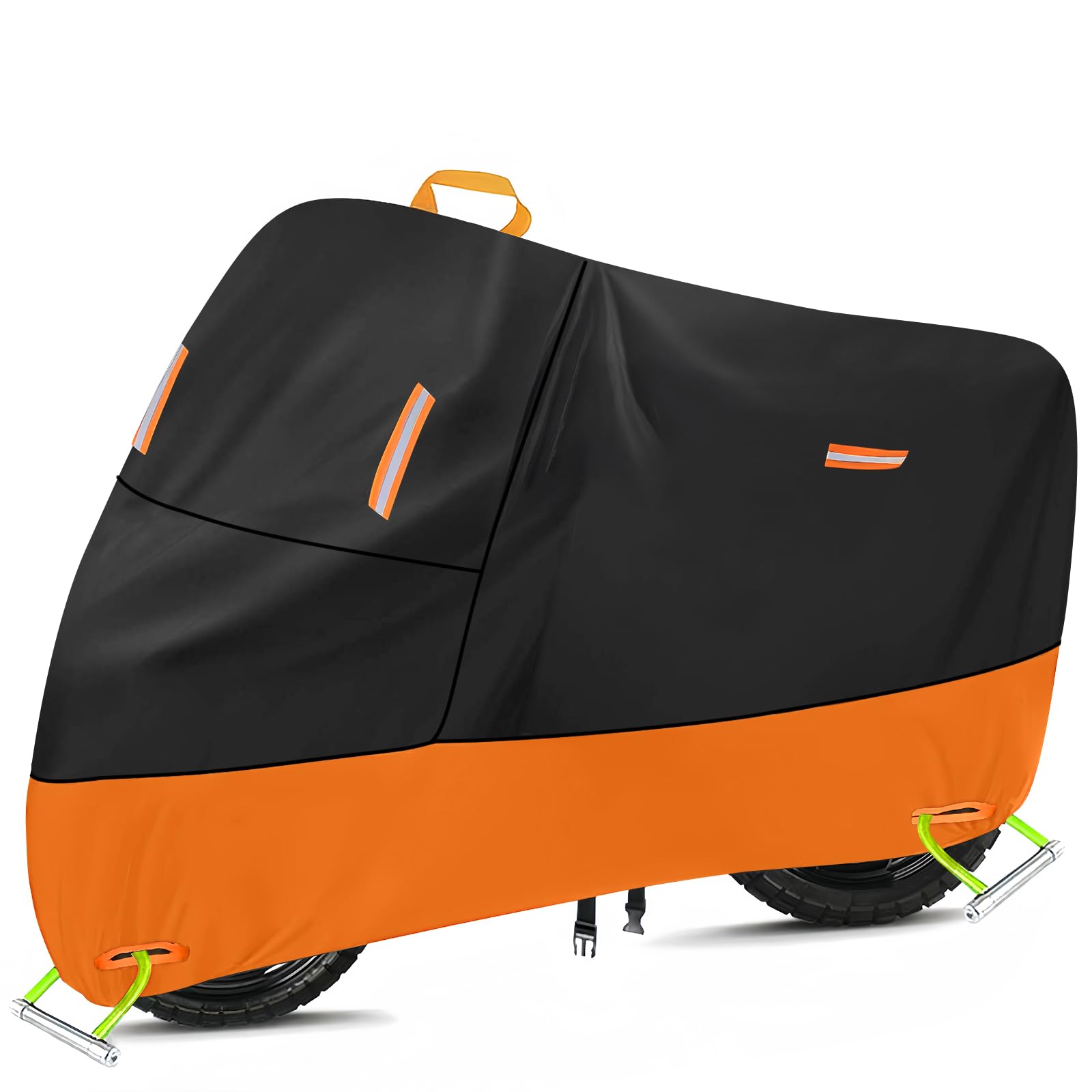 Harley Motorcycle Cover Waterproof Outdoor 300D Oxford Heavy Duty Oxford All Season Sun Protection Fit Up To 100 Inch Dirt Bike