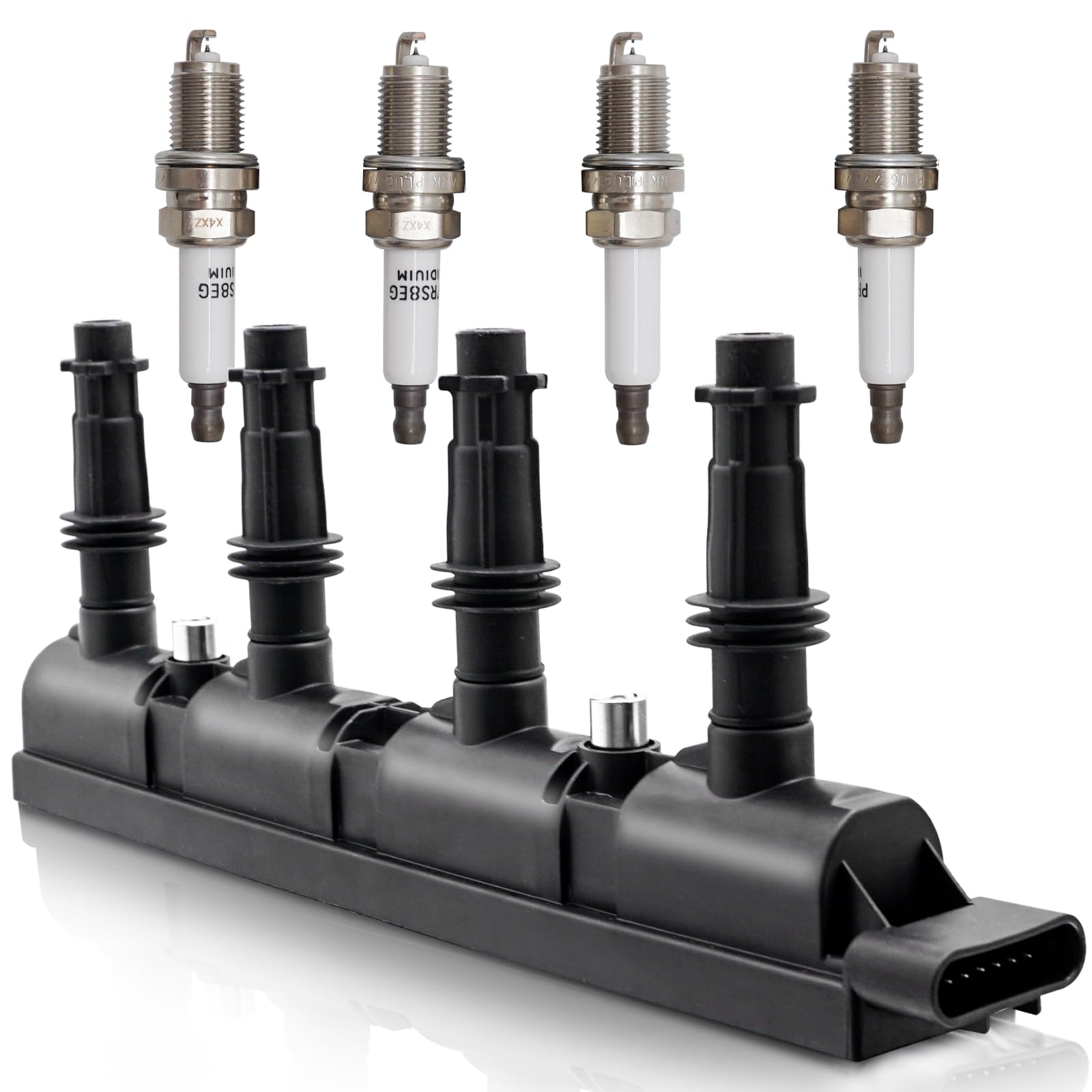 UF669 Ignition Coil & 1675 Double Iridium Spark Plug Compatible with 2011-2020 Chevy Cruze Sonic Trax Volt Buick Encore Cadillac