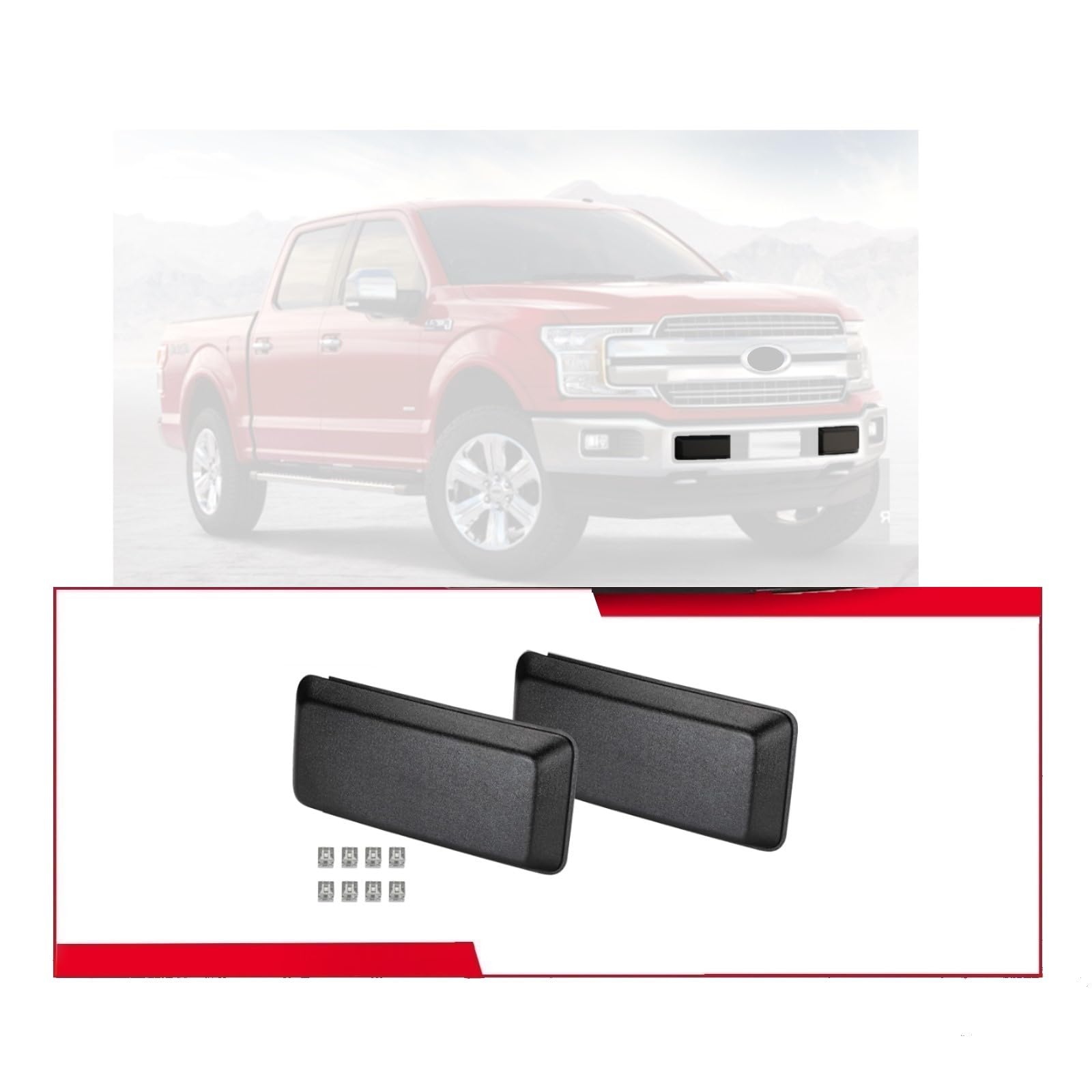 Replacement Front Bumper Guard Left and Right 2018 2019 2020 Fit for Ford F150 F-150 Front Bumper Cover Trim Plastic Front Bumpe