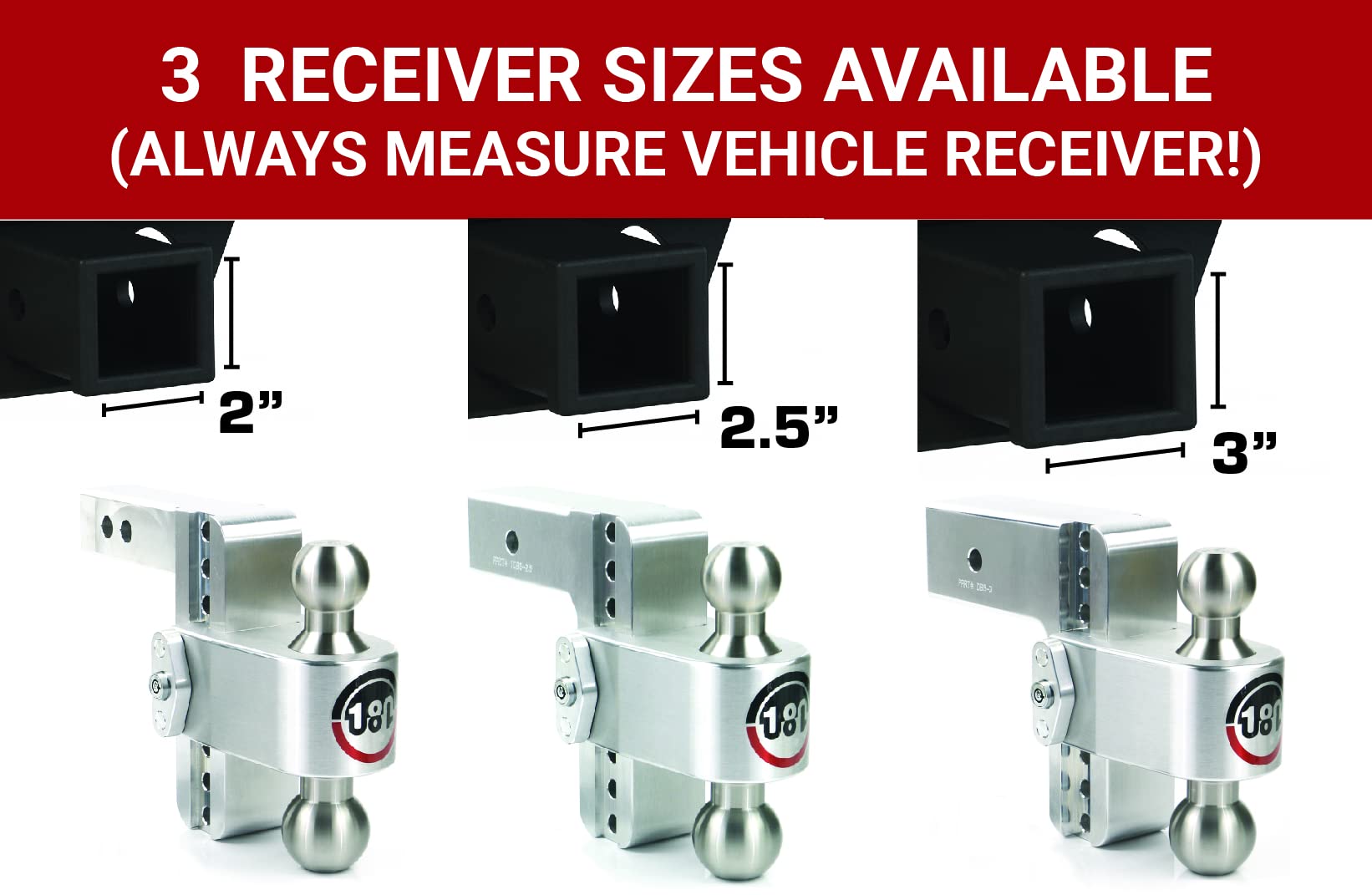 Weigh Safe Adjustable Trailer Hitch Ball Mount, 10 Adjustable Drop Hitch For 2.5 Receiver W/ 2 Pc Keyed Alike Lock Set, Heavy Duty Aluminum Trailer Tow Hitch W/ Stainless Steel Tow Balls, 18,500 Gtw