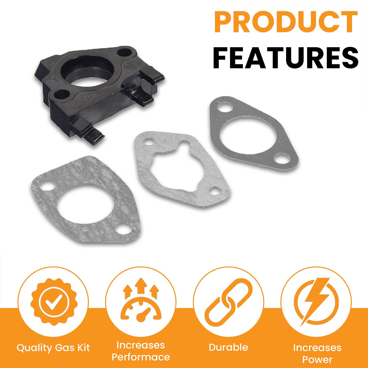 AlveyTech Carburetor Gasket Kit for 13 HP GX390/GX340 Engines, Durable Plastic Replacement for Go-Karts, Dirt Bikes, and Power Equipment