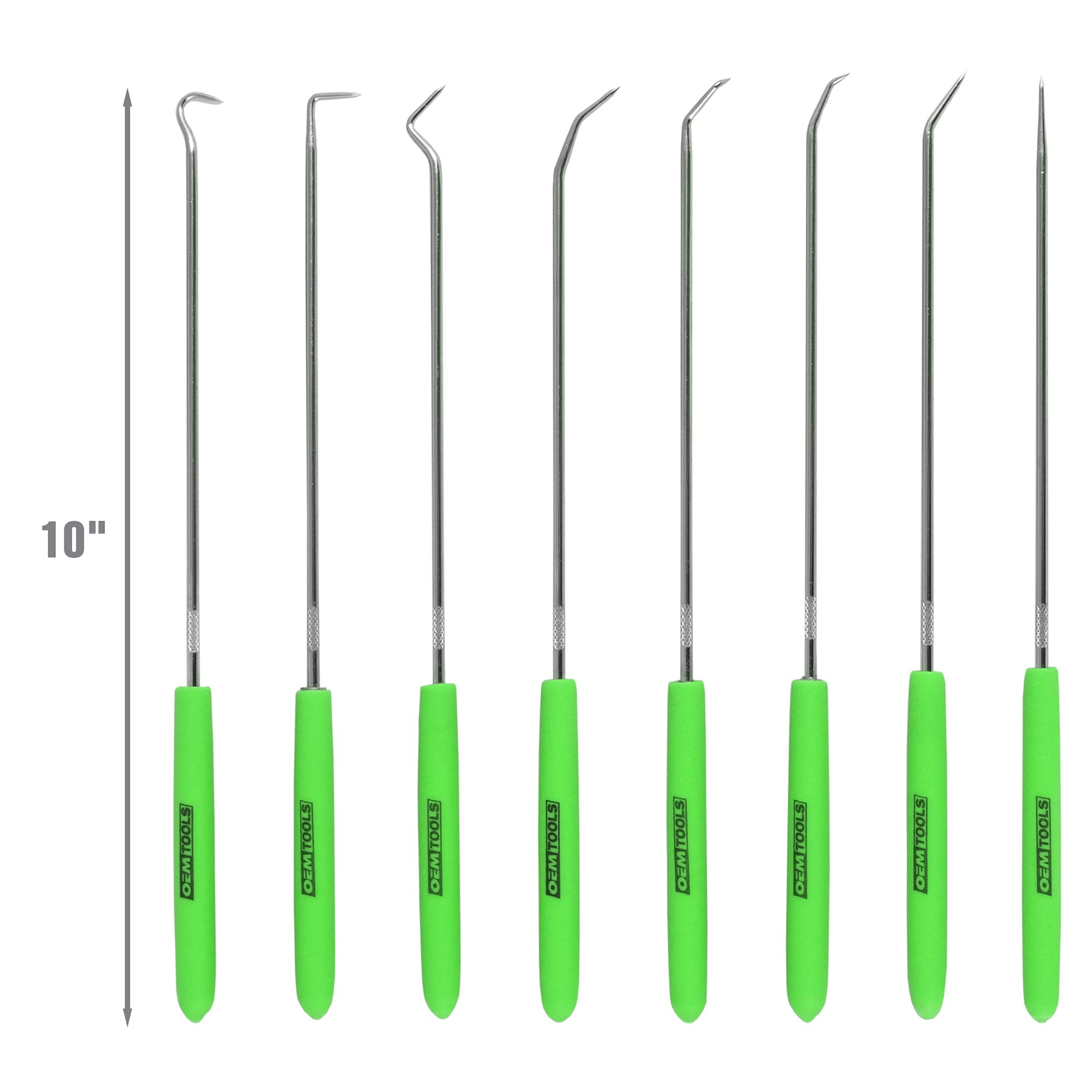 OEMTOOLS 26526 Hook and Pick Set- 8 Piece, Pick Set Mechanic, Hook Tool, Pick Tool, Mechanics Pick Set, Automotive Pick and Hook