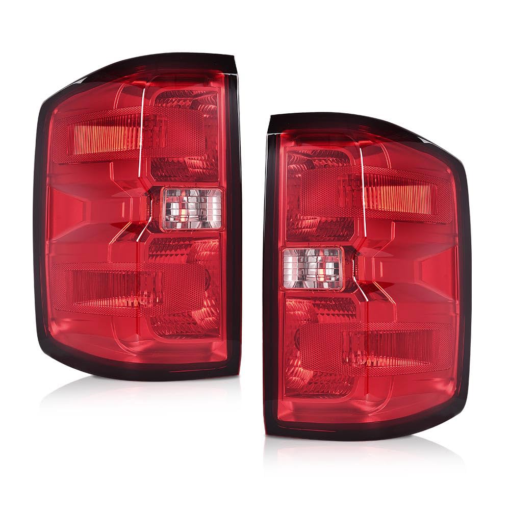 DOTCOM Tail Light Assembly Pair Fit Chevy Silverado 1500 2500 HD 3500 HD 2016 2017 2018 2019, Fit GMC Sierra 3500 HD 2016 2017 2