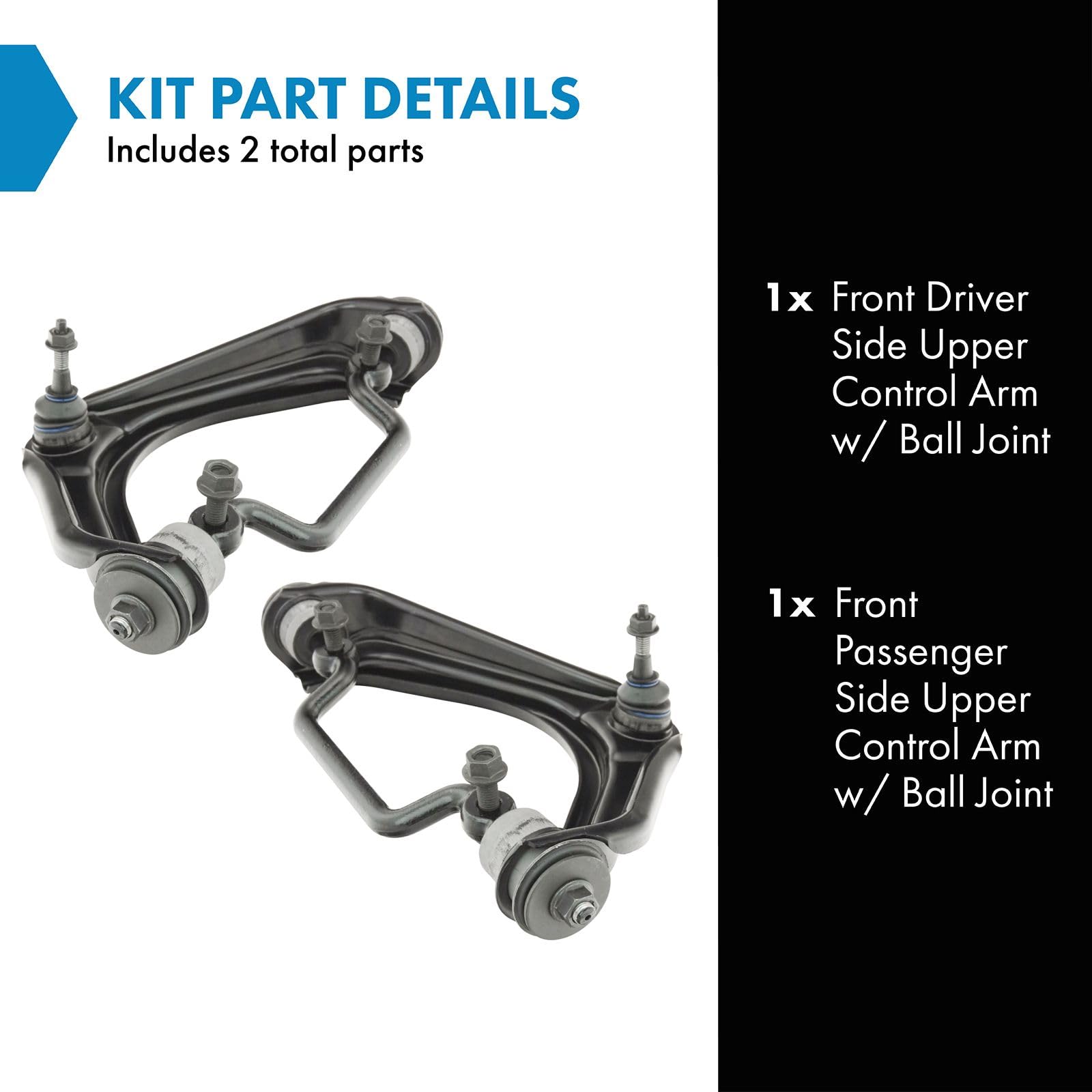Trq Front Upper Control Arm With Ball Joint Set Compatible With 2002-2005 Ford Explorer 2003-2005 Lincoln Aviator Mercury Mounta