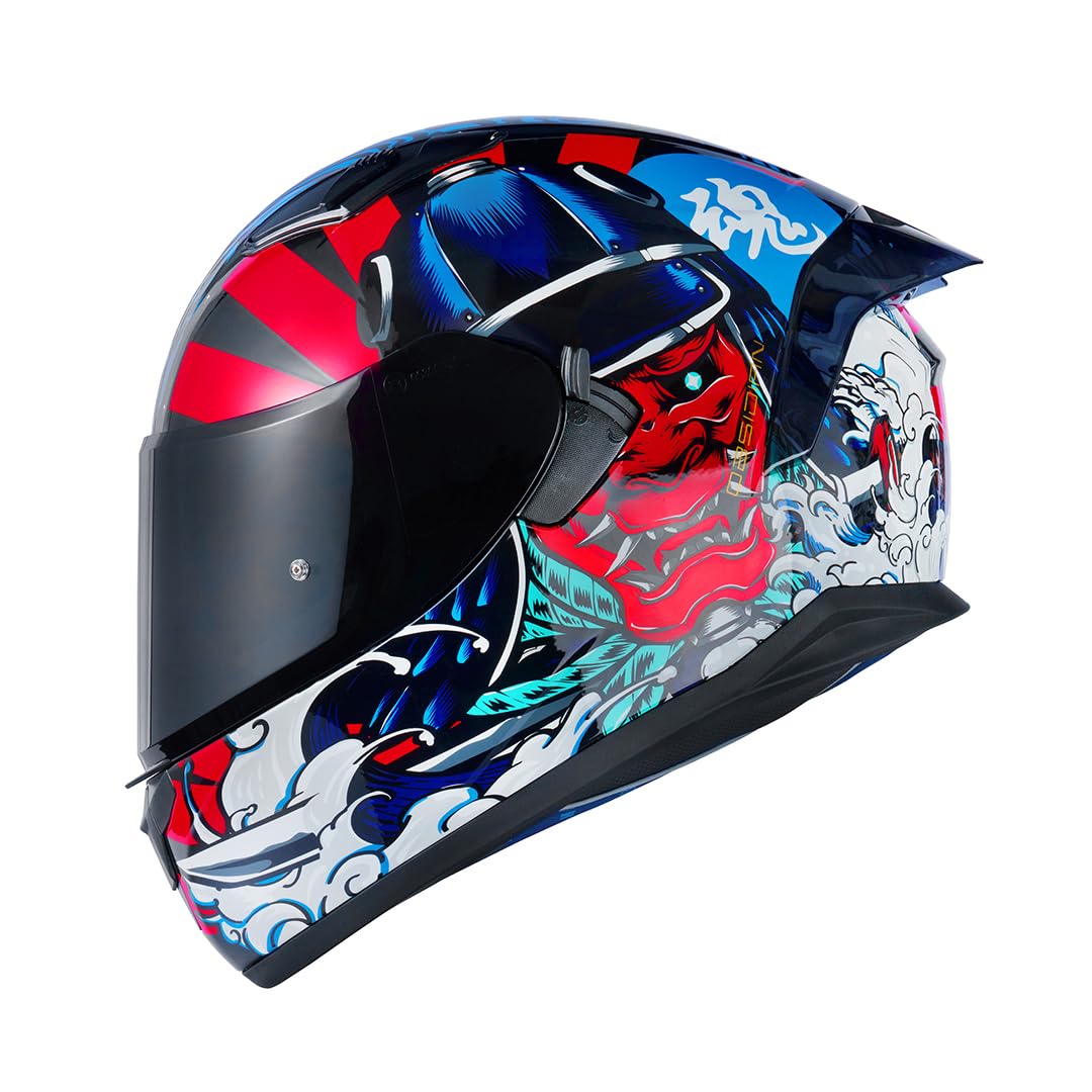 HAX Obsidian Full Face Dual Visor Adult Motorcycle Helmet for Motorbike Street Bike with Pinlock Ready DOT Approved Samurai Red