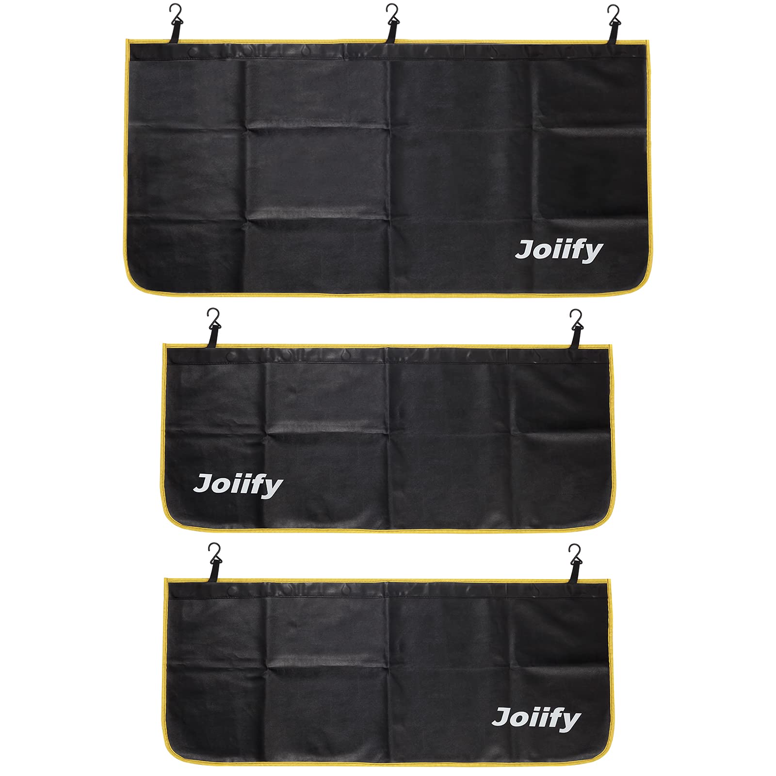 Joiify Thicker Fender Covers for Mechanics with 25 Stronger Magnets & Hooks, 3 Pcs Car Fender Protector Mat, Size Large