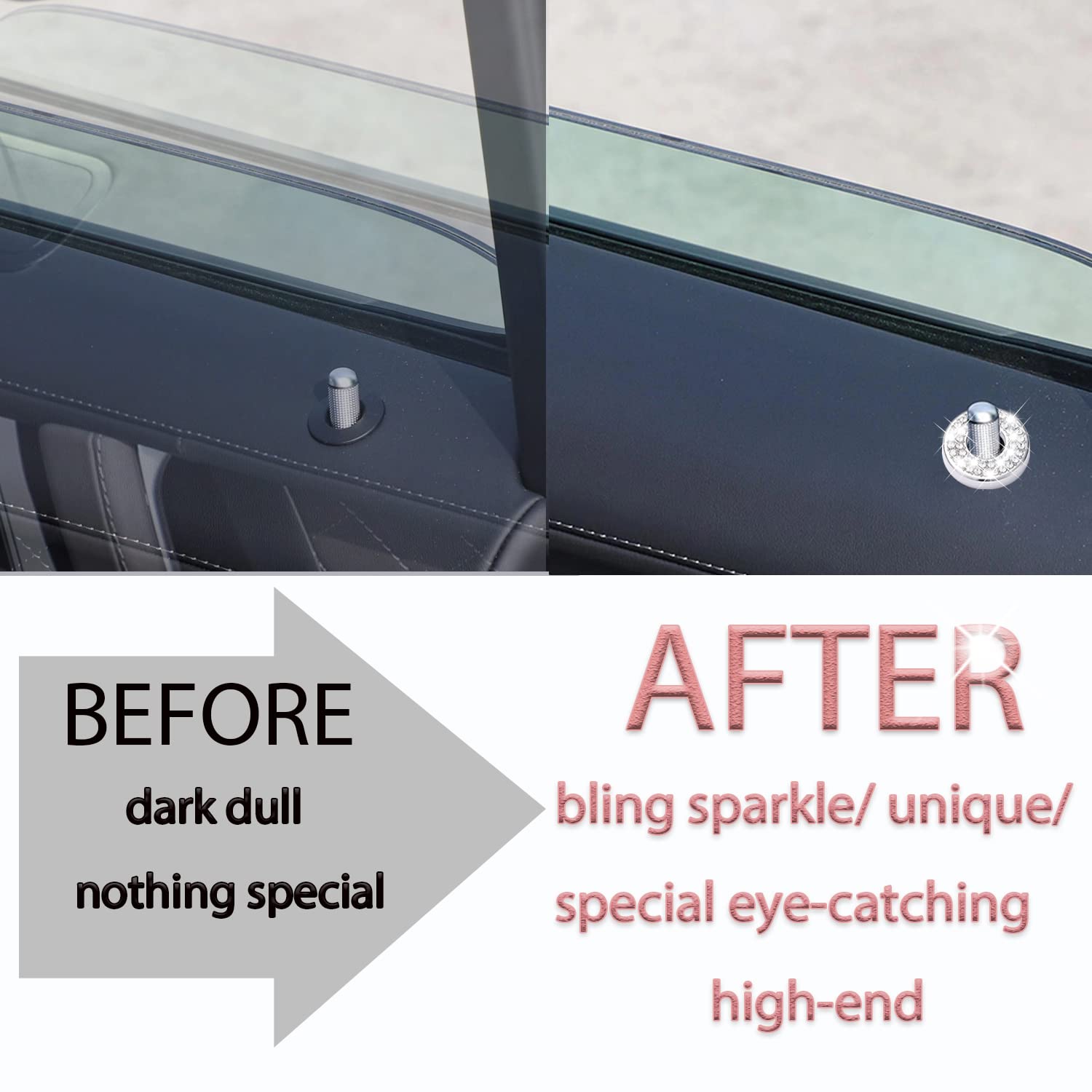 Bling Car Interior Accessories Car Bling Accessories For Women Rhinestone Car Interior Accessories Bling Inner Car Door Lock Bli