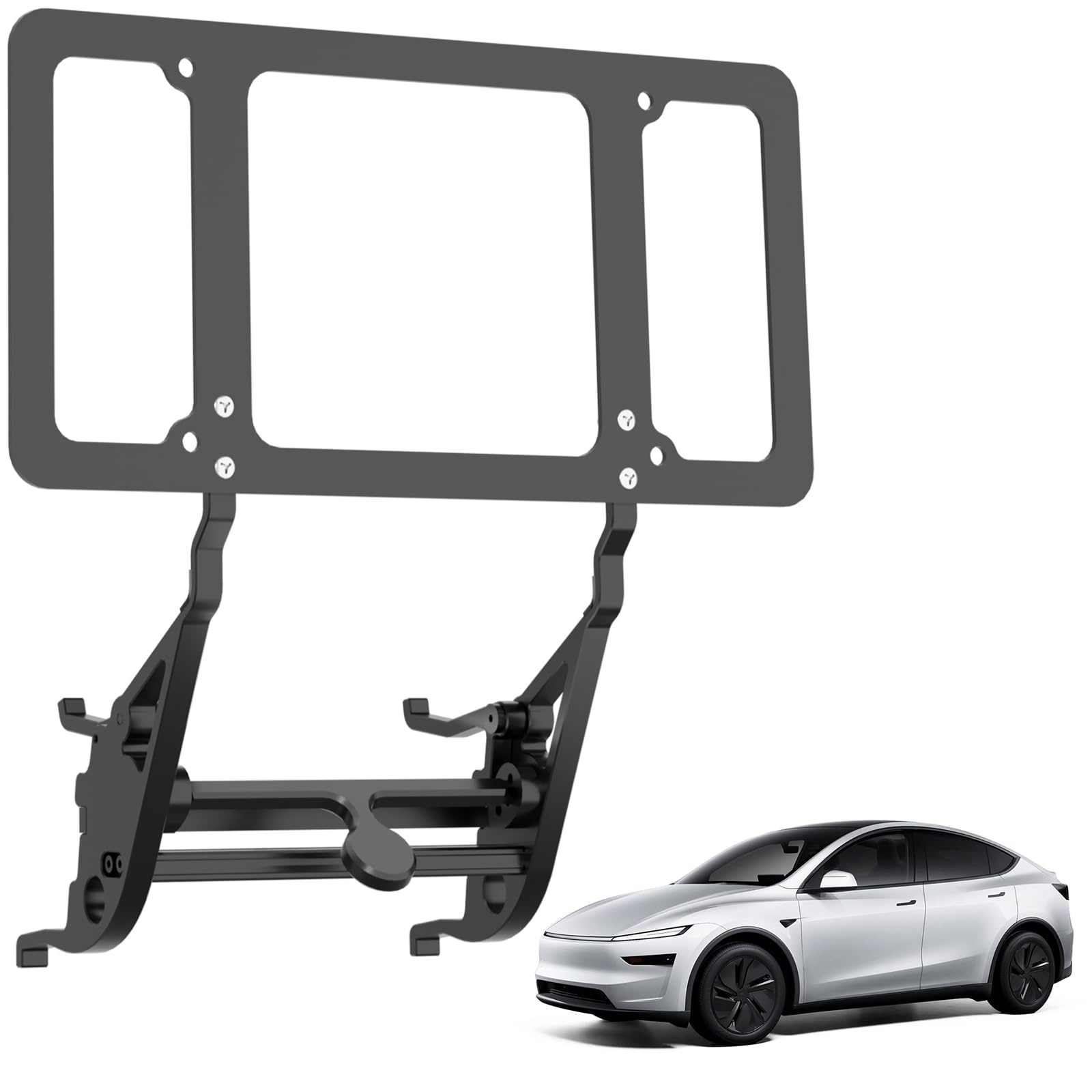 2026 Tesla New Model Y Juniper Front License Plate Holder - No Block Camera Visibility & Lockable & No Drill License Plate Mount