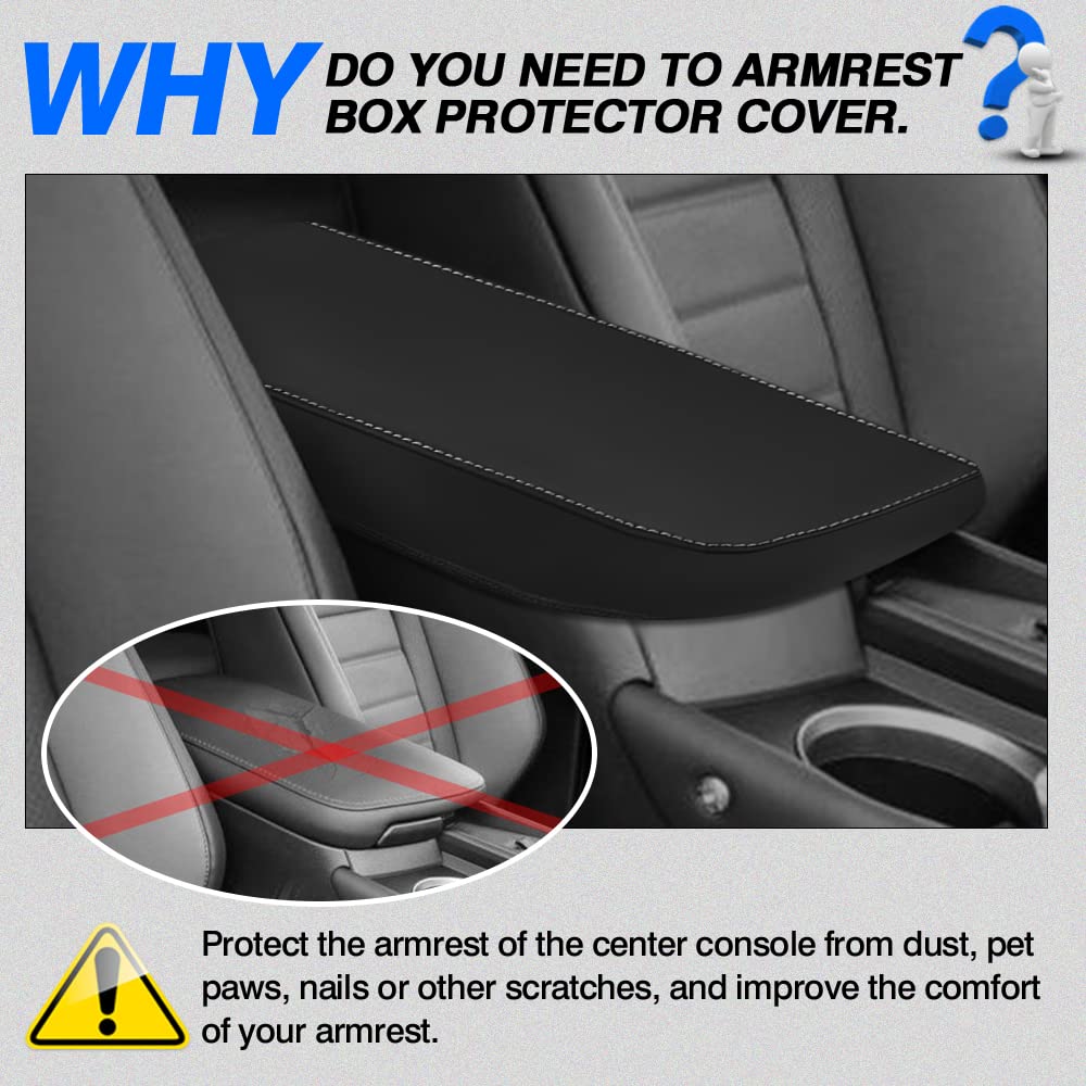 Autorder Center Console Cover - Leather Armrest Protector for 2015-2021 Lexus NX NX300h/NX300/NX200t - Anti-Scratch Pad