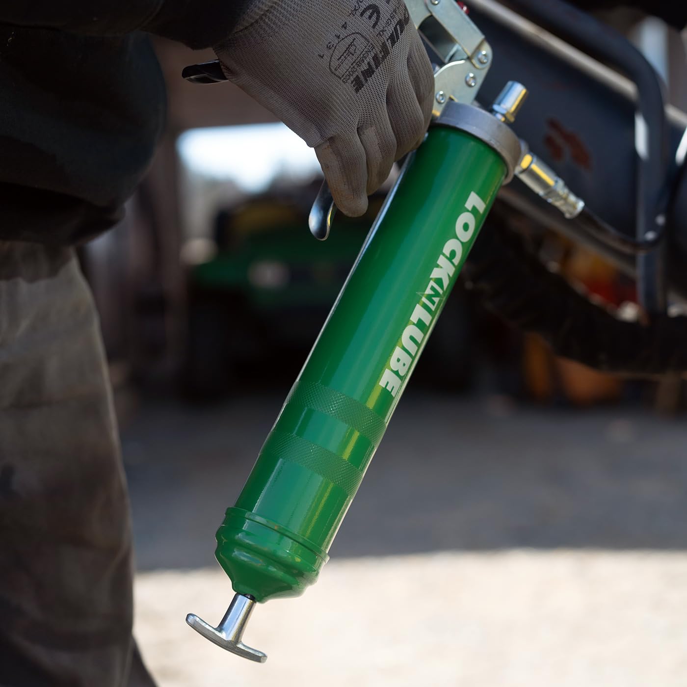 Locknlube Heavy-Duty Pistol Grip Grease Gun (Red). Includes Our Patented Locknlube Grease Coupler (Locks On, Stays On, Won'T Lea