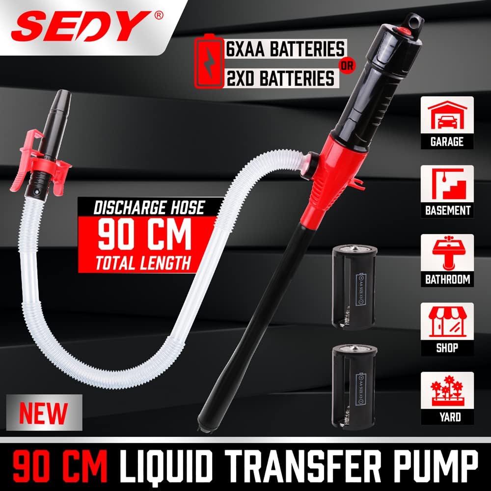 Sedy Electric Hand Pump, Portable Transfer Pump Battery Powered Siphon Liquid Extractor 2.2Gpm, For Gasoline Diesel Fuel