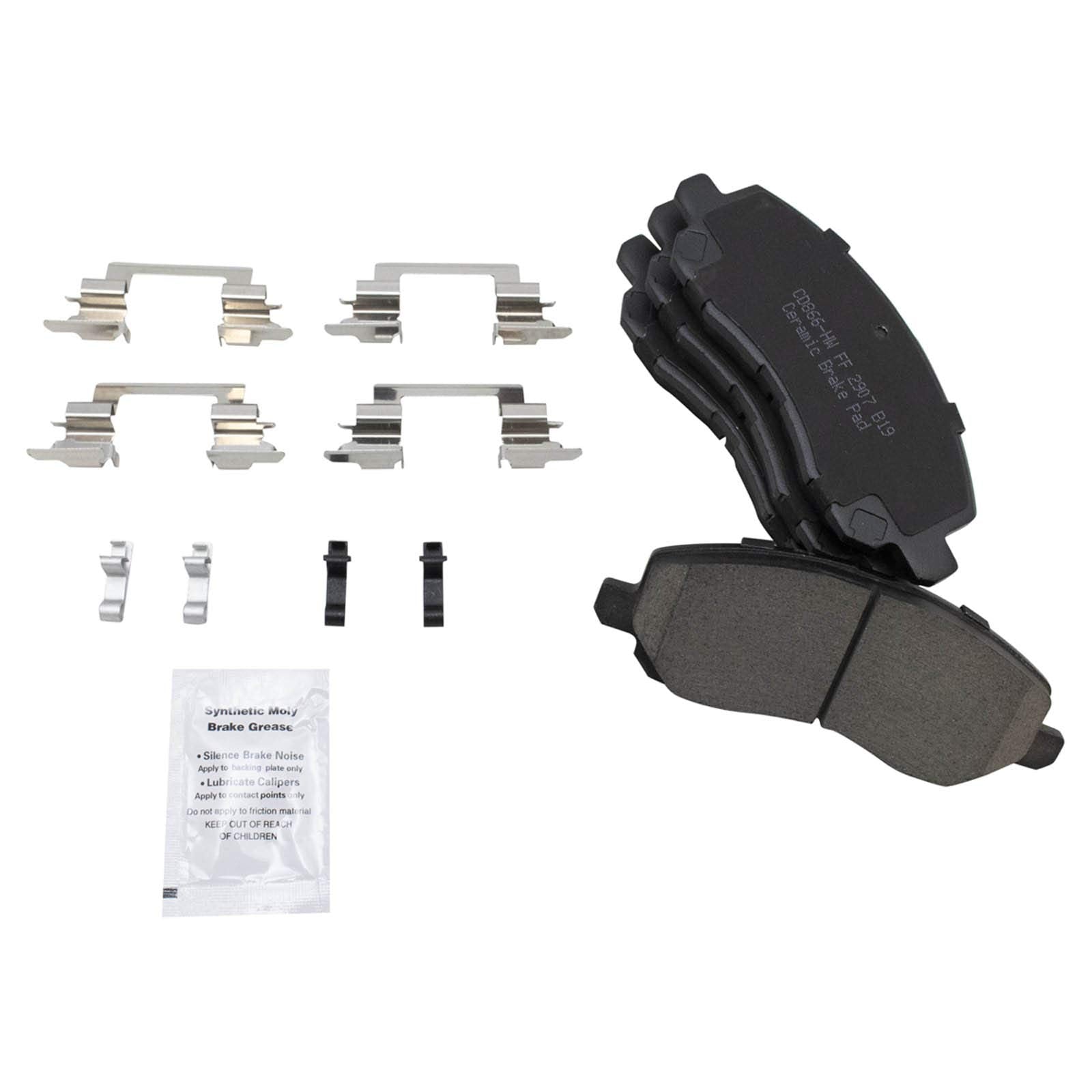 Trq Front And Rear Brake Pad & Rotor Kit Compatible With Chrysler Dodge Jeep Mitsubishi
