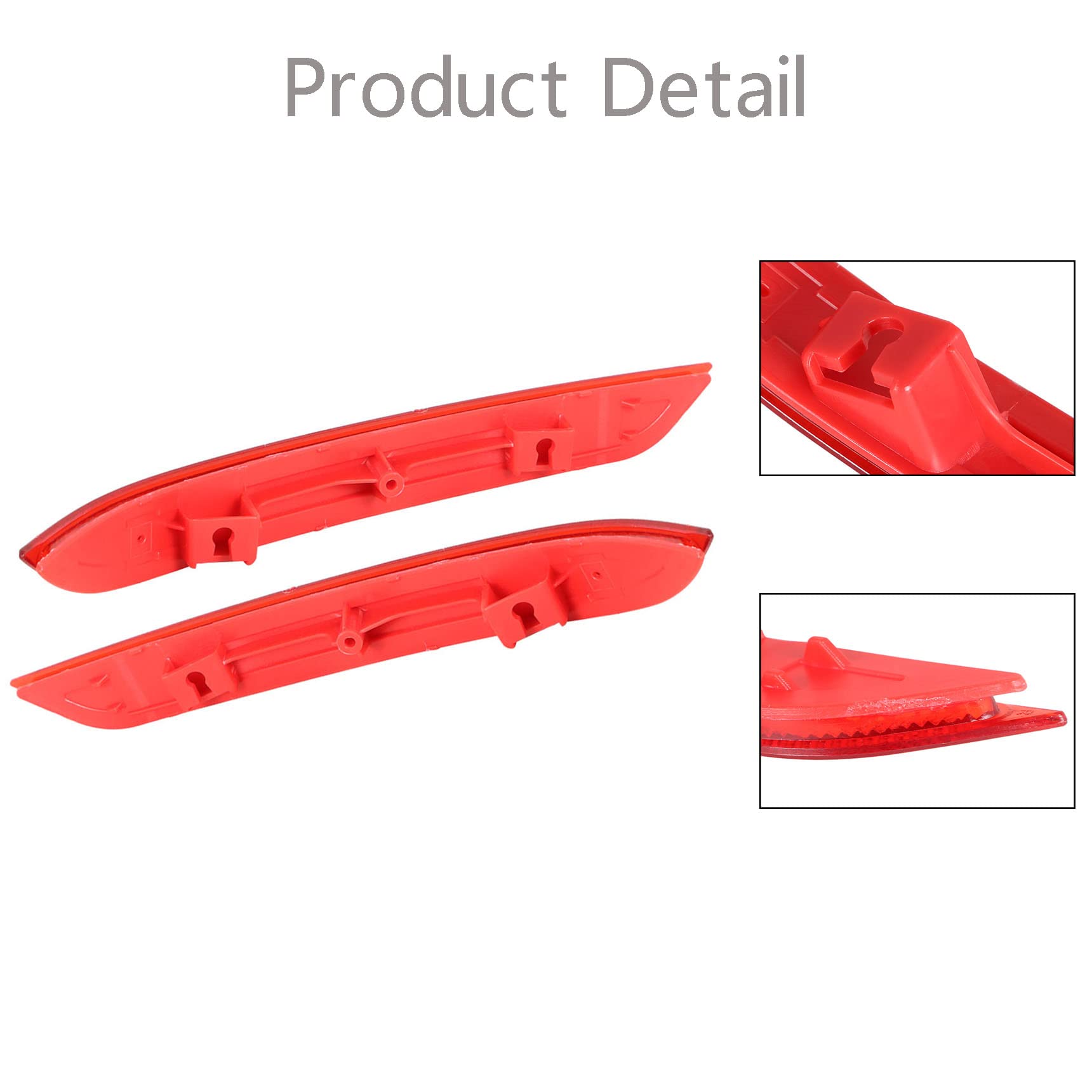 RainMan S 1 Pair Red Rear Left & Right Bumper Reflector Set Replacement for Honda Accord 2016-2017 33505T2AA11 33555T2AA11 HO118