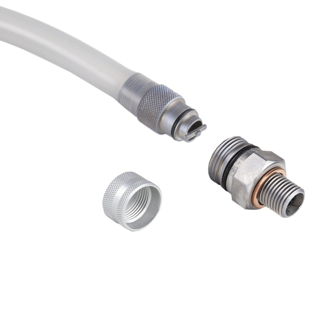 Stahlbus Oil Drain Valve Plug M24x1.5x12mm - Steel, Silver/Black, Easy No-Tool Oil Change, Includes Cap, Washer, Connector, Hose