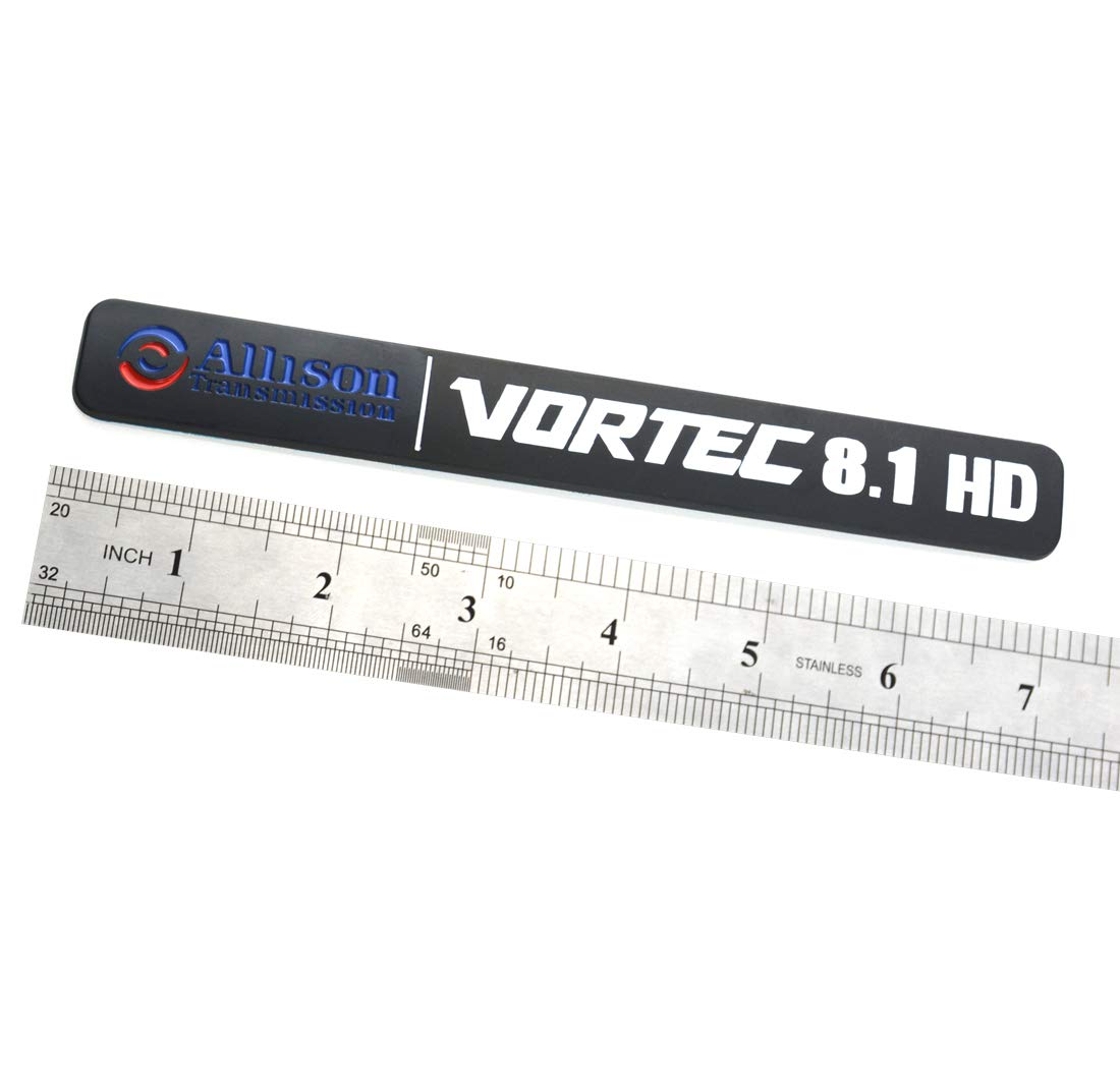 Aimoll 2 Pack Vortec Emblem Stickers for GMC Silverado/Sierra - Black/White, ABS Material