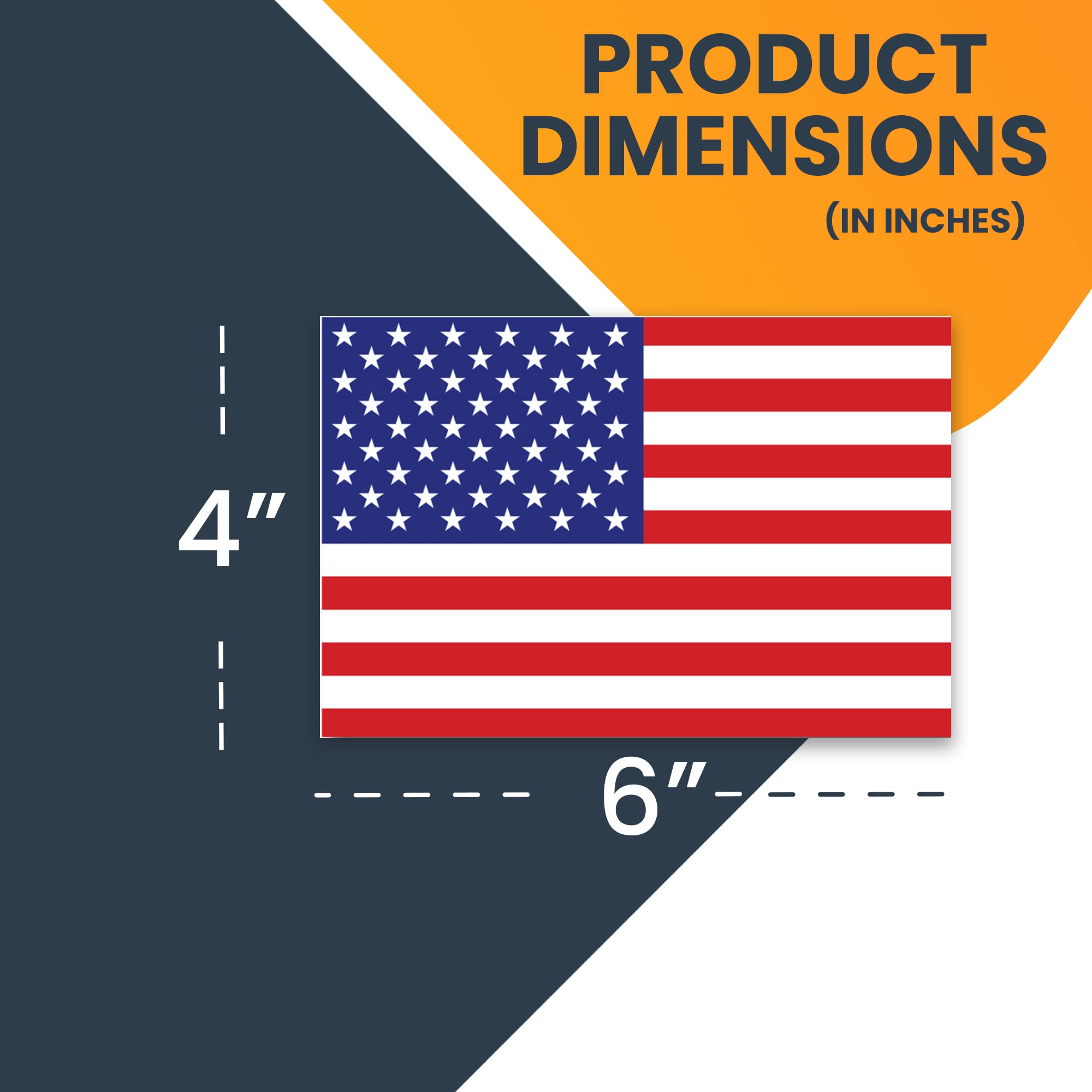 Magnet Me Up American Flag Automotive Magnet Decal, Heavy Duty Vinyl, 4x6 inches, Red White Blue, Model 46F-1