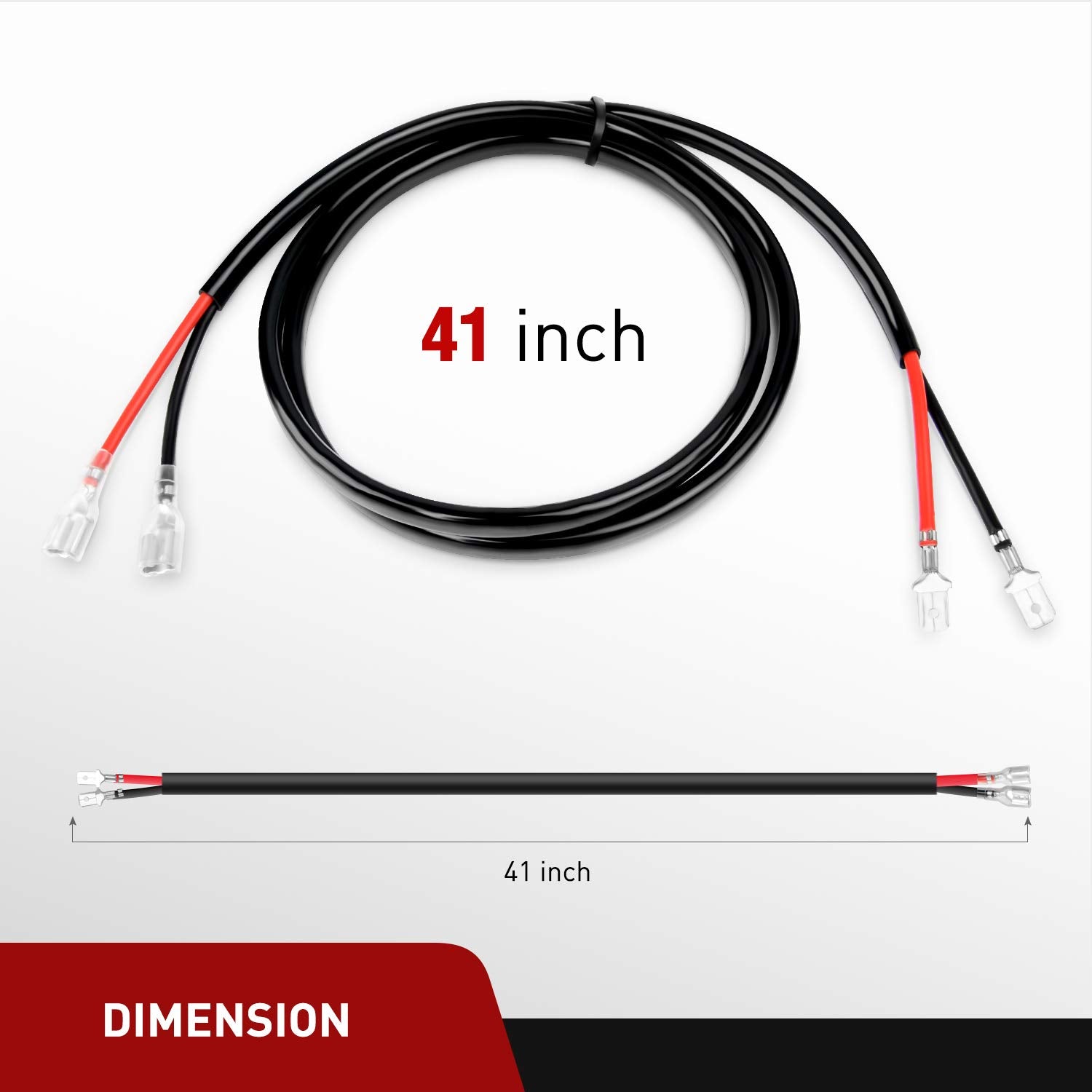 Nilight Wire Extension, 3 Feet, Play And Plug 16 Gauge - Wiring Harness Extension For Off Road Led Work Light Bar