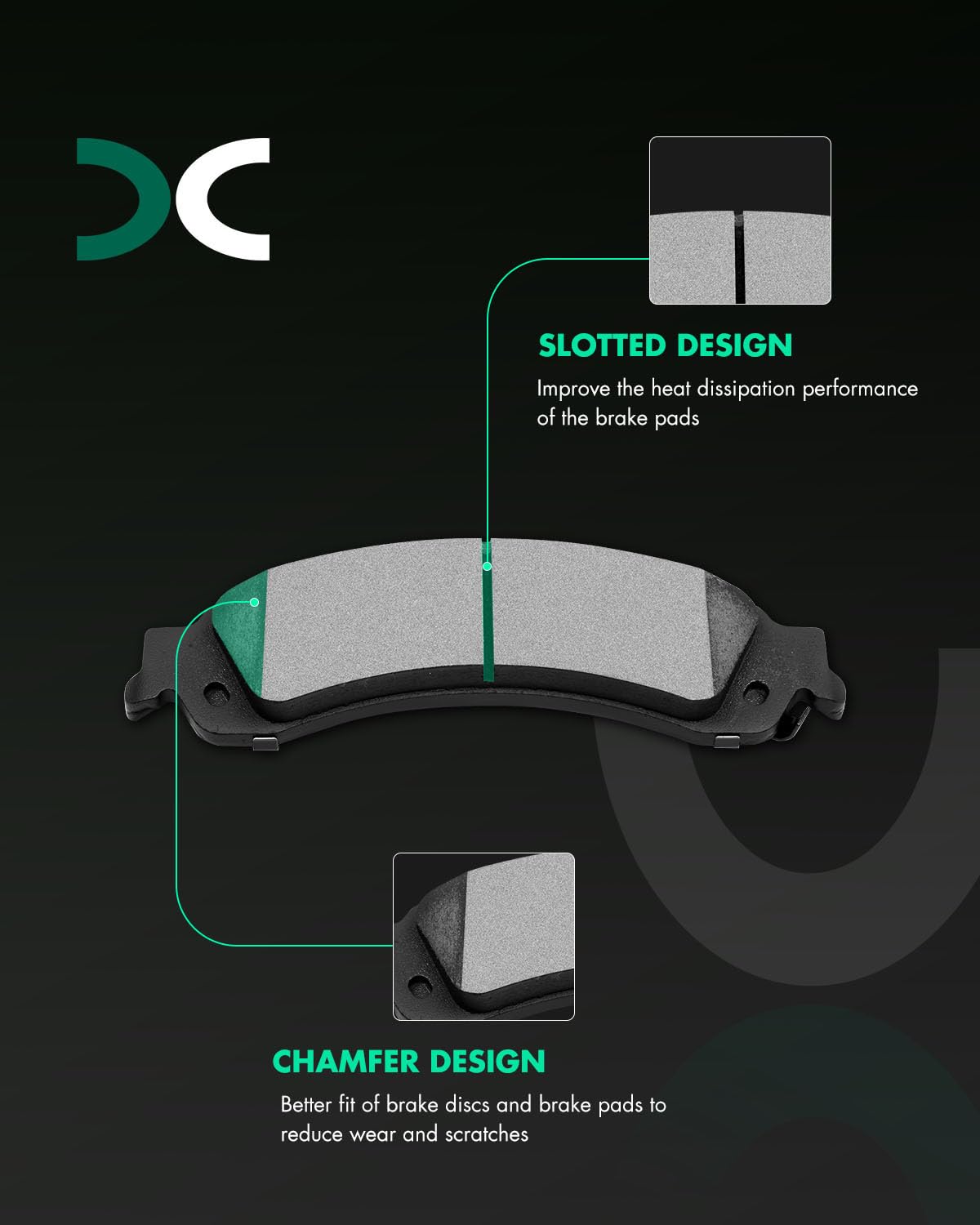 Scitoo D785C D834 Brake Pads Kits Front Rear For Cadillac Escalade,Escalade Esv,Escalade Ext,For Chevy Avalanche 1500,Silverado