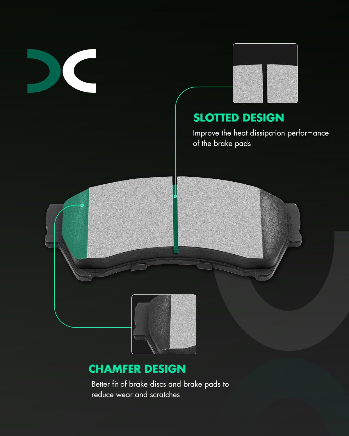 Ceramic Brake Pads Kits,Scitoo 8Pcs Brakes Pads Set Fit For 2006-2012 For Ford Fusion,2007-2012 For Lincoln Mkz,2006 For Lincoln
