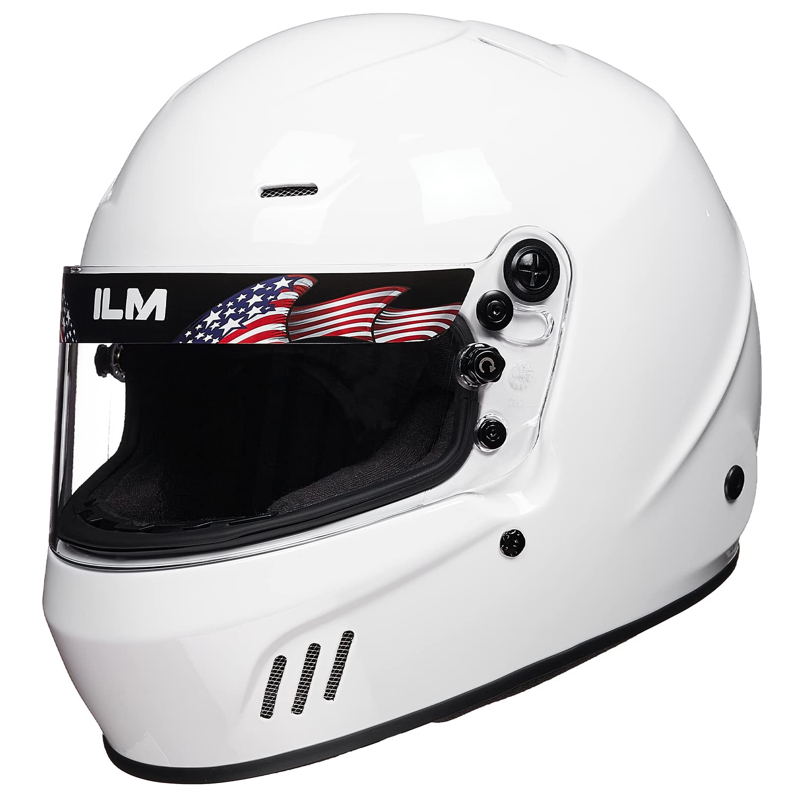 ILM Snell SA2020 Full Face Auto Car Racing Helmets for Men and Women Model 760(White, M)