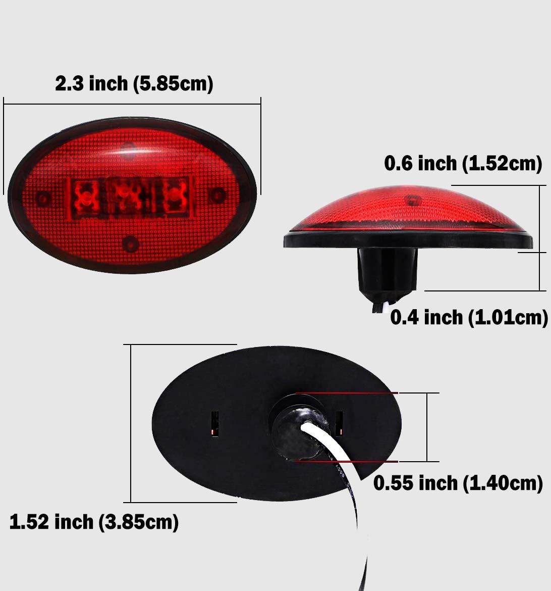 KEING Dually Bed Fender Side Marker LED Lights, 2 Red + 2 Amber, Plastic, Model SRY-FT04, For Ford F250-F550 (1999-2020)