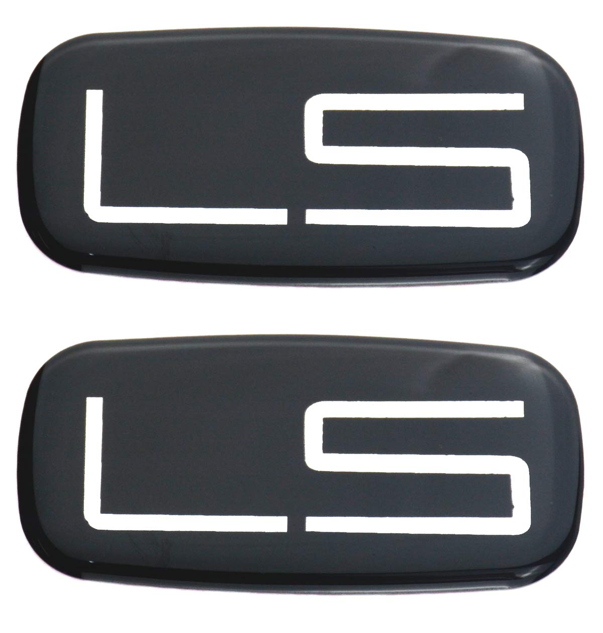 2PCS Epoxy resin LS EMBLEM Badge sticker decal Compatible For 99-07 Silverado Suburban (Chrome/Black)
