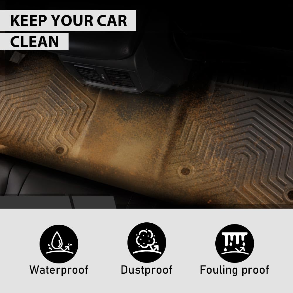 G-PLUS Floor Mats Compatible with Honda CRV 2023 2024 2025(Include Hybird) TPE All Weather Full Cover Protection 4 Piece,Black